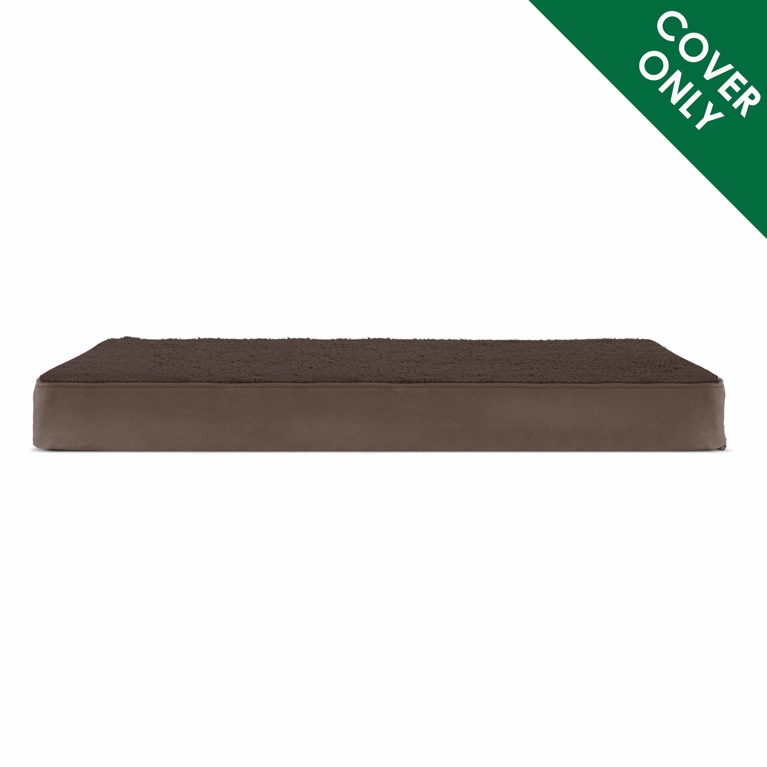 FurHaven Housse de Rechange pour Lit pour Chien en Tissu éponge et Daim, Lavable en Machine, Espresso, Jumbo (XL)