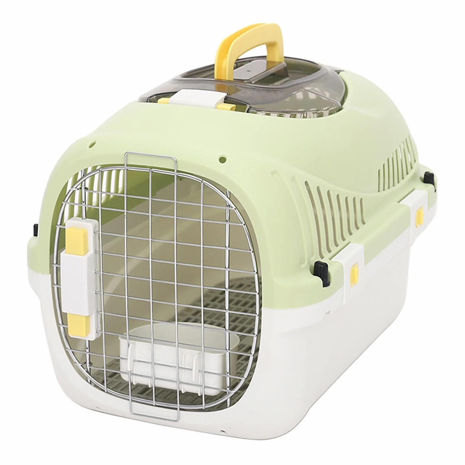 Cage de Transport pour Voiture Approuvé Compagnies Aériennes pour Chats Petits Chiens Vert avec Bol Coussin Verrou