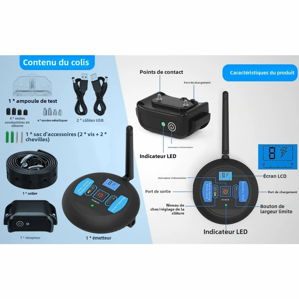 Clôture électronique sans Fil pour Chien Stop Barker Anti-Fugue
