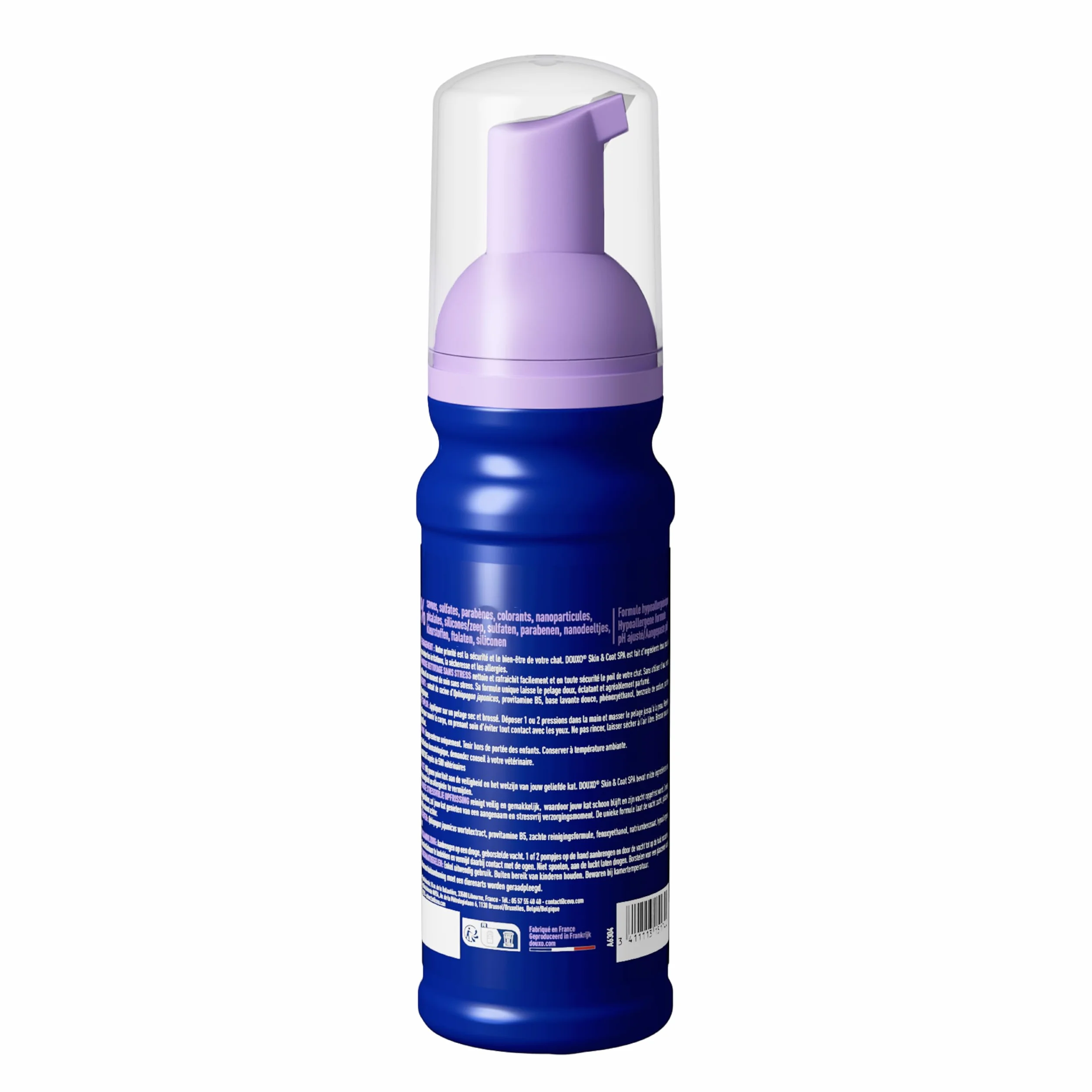DOUXO Skin & Coat Spa Mousse sans rinçage pour Chat 150 ML nettoie rafraîchit Poil Doux Brillant