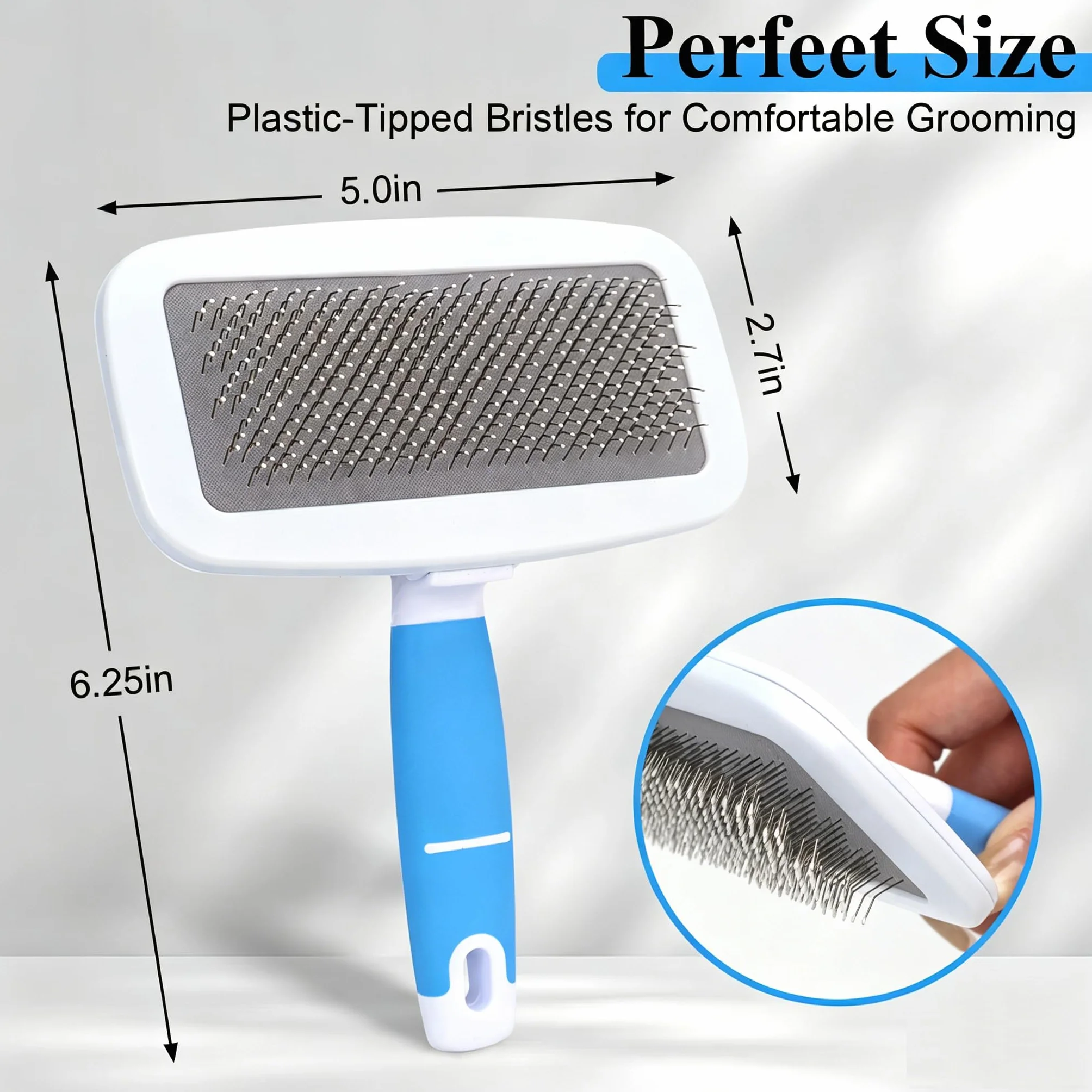 Brosse pour bouledogue français, douce pour la peau, bleu