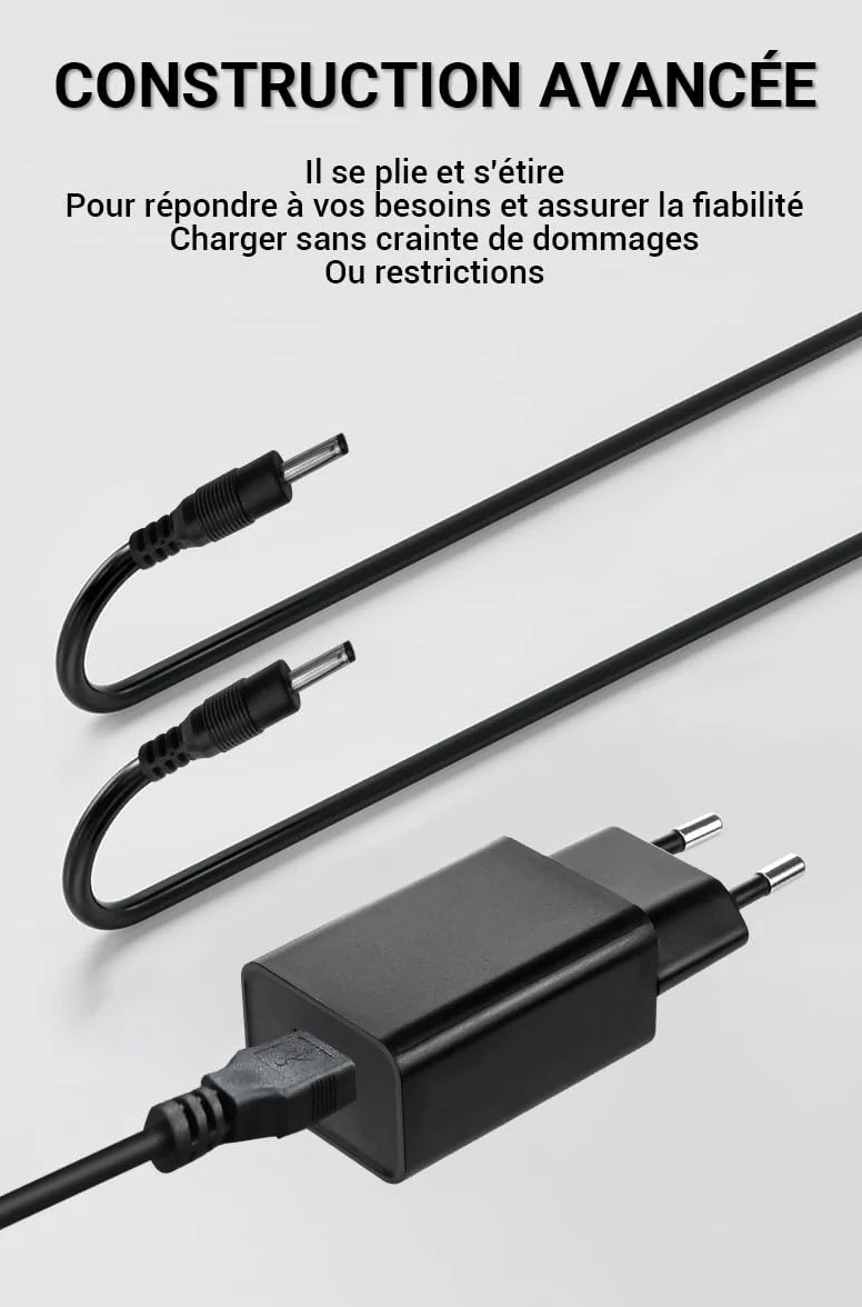 Meloive Adaptateur Secteur Collier Dressage Chien, Chargeur 2-en-1 USB Câble Remplacement