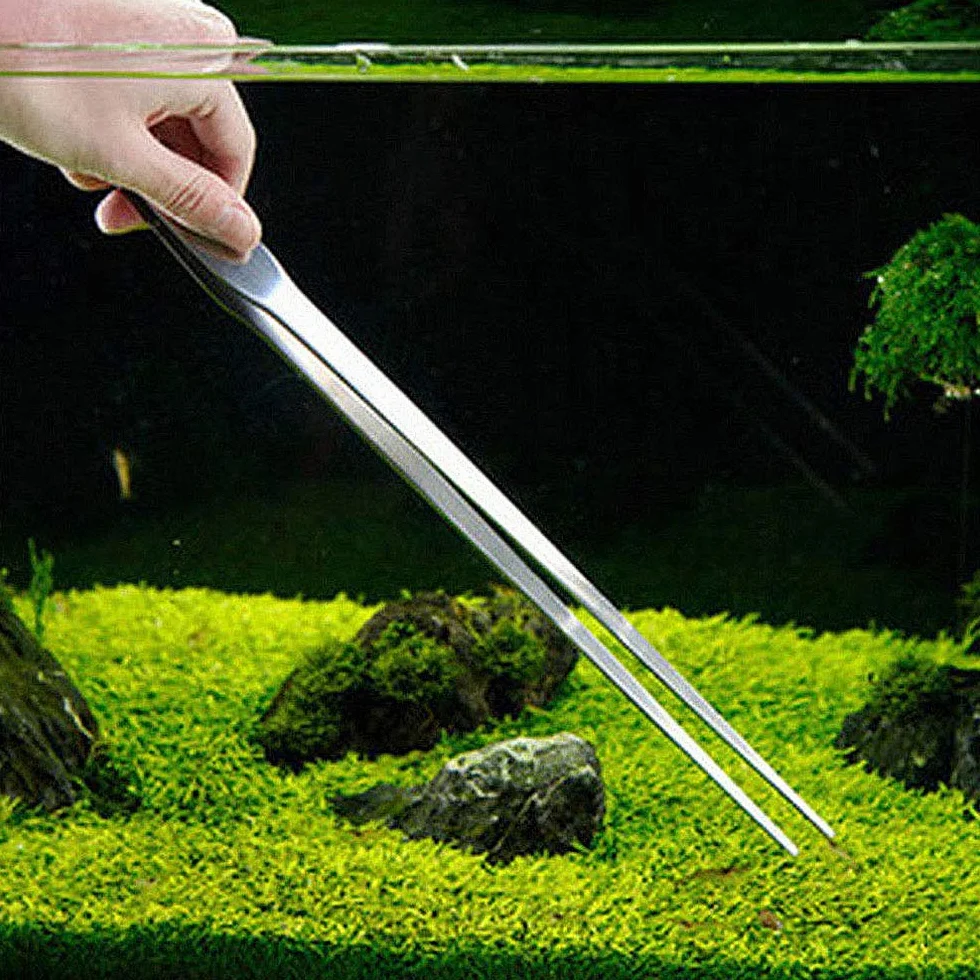 Czemo Aquarium Aquascaping Kit 4 en 1 Outils Set Poisson Starter Kits, Pinces à épiler, Ciseaux, Spatule