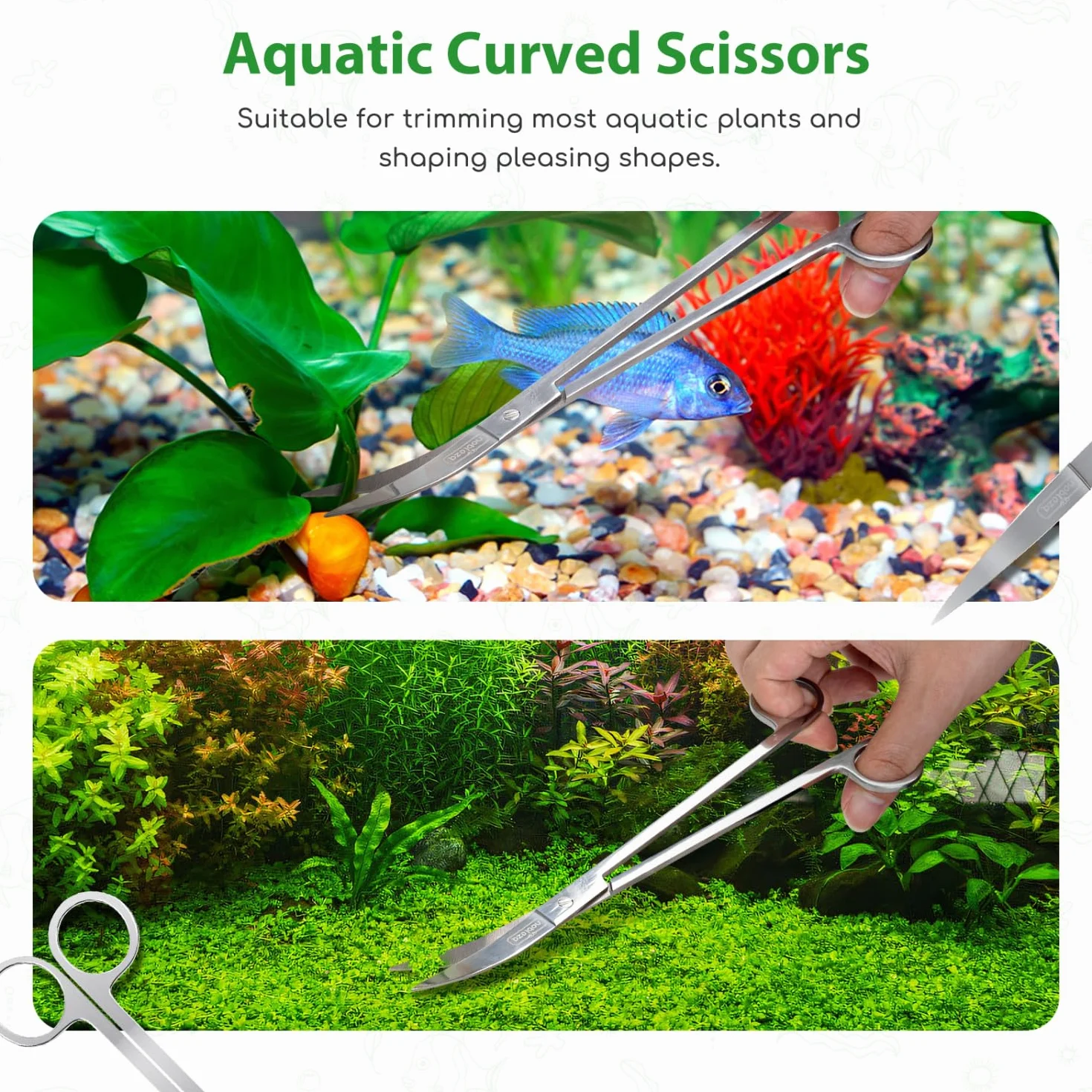 Nobleza 4-en-1 Aquarium Aquascaping Kit Débutant, Outils en Acier Inoxydable, Ciseaux Pinces Spatule