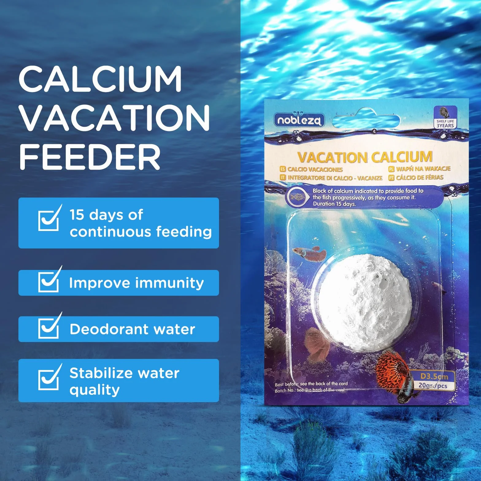 Nobleza Aliments pour Poissons de Vacances 15 Jours 4 Pack