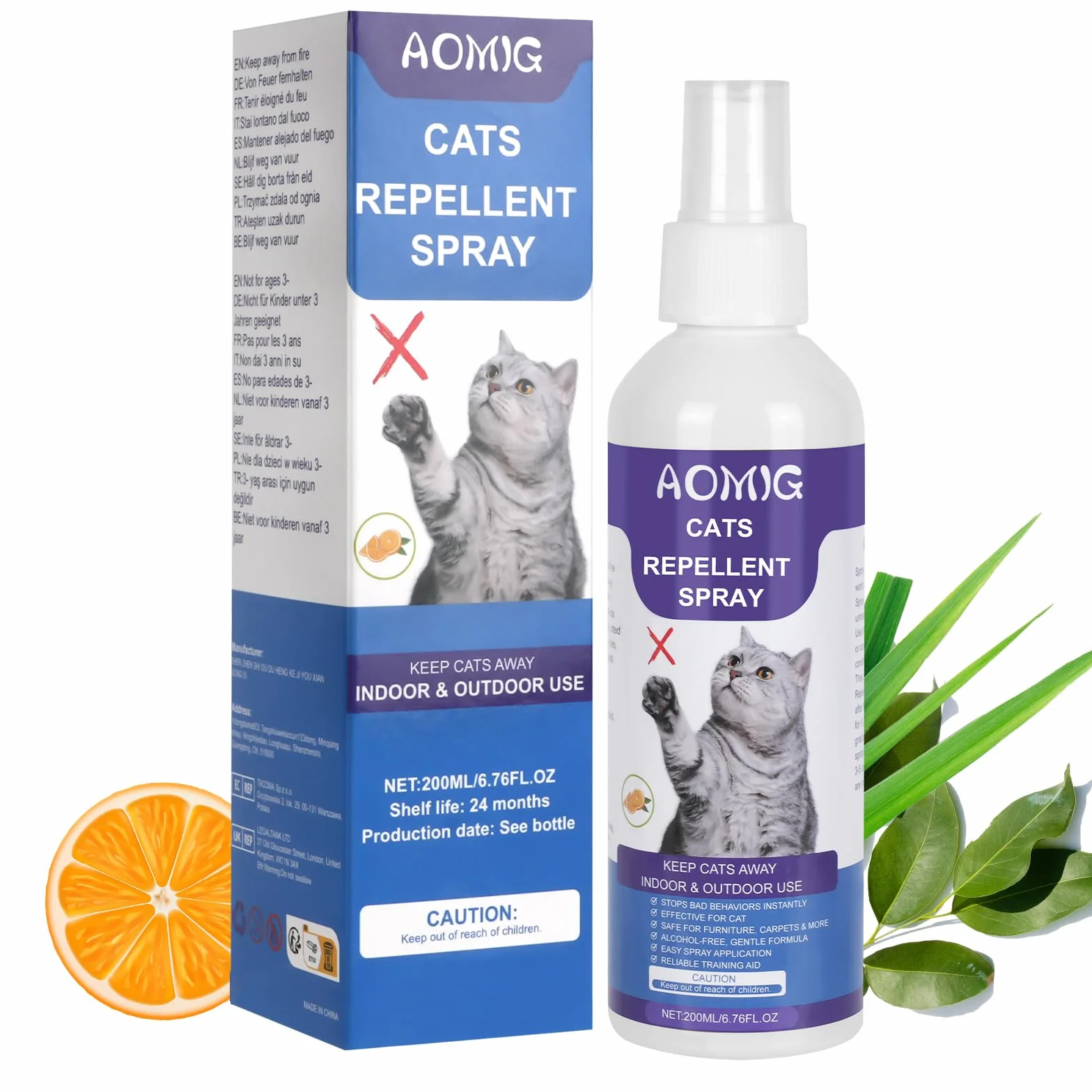 Spray Répulsif pour Chat Anti-Griffage 200ml Aomig