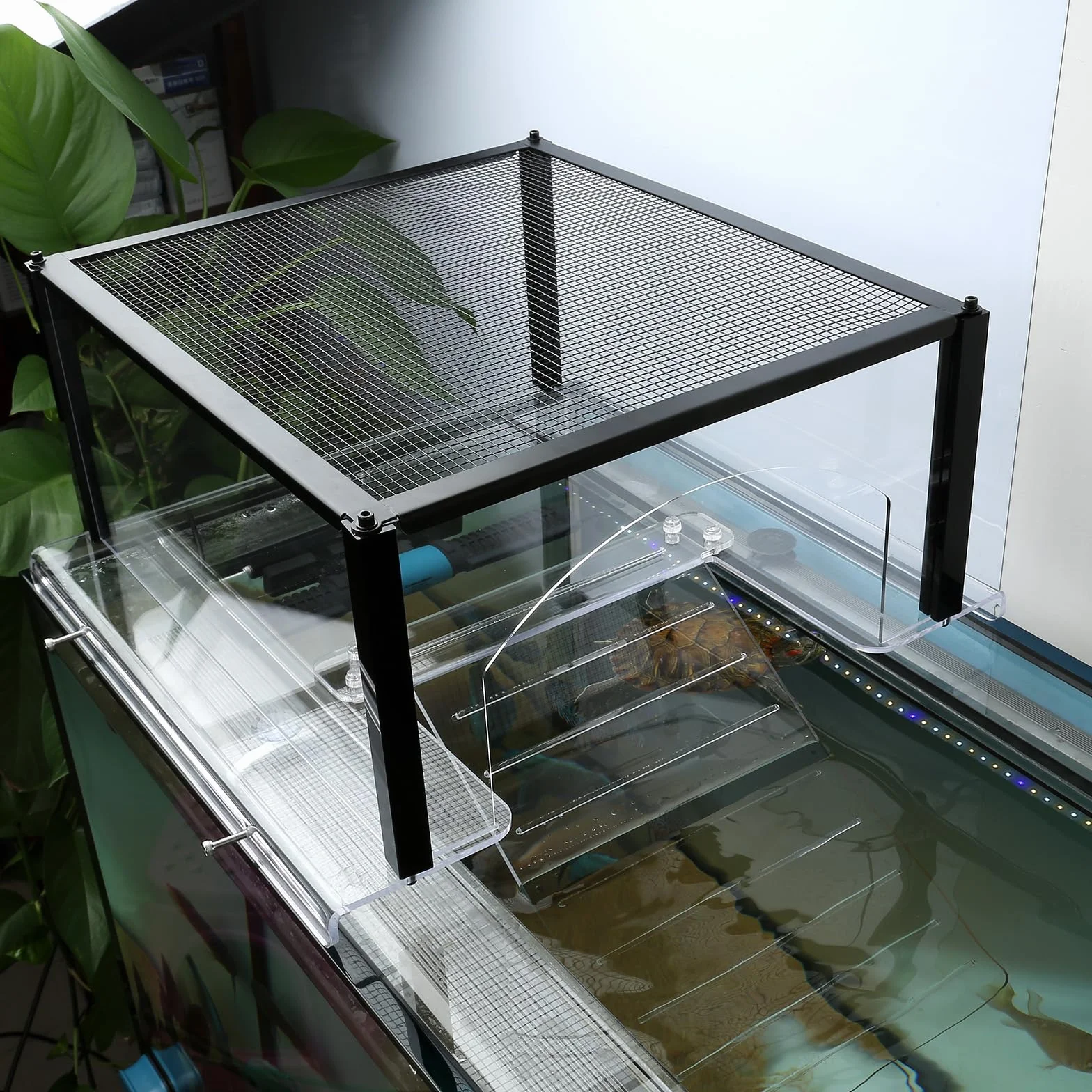 Plateforme pour tortues aquatiques 200L avec rampe, accessoire réservoir