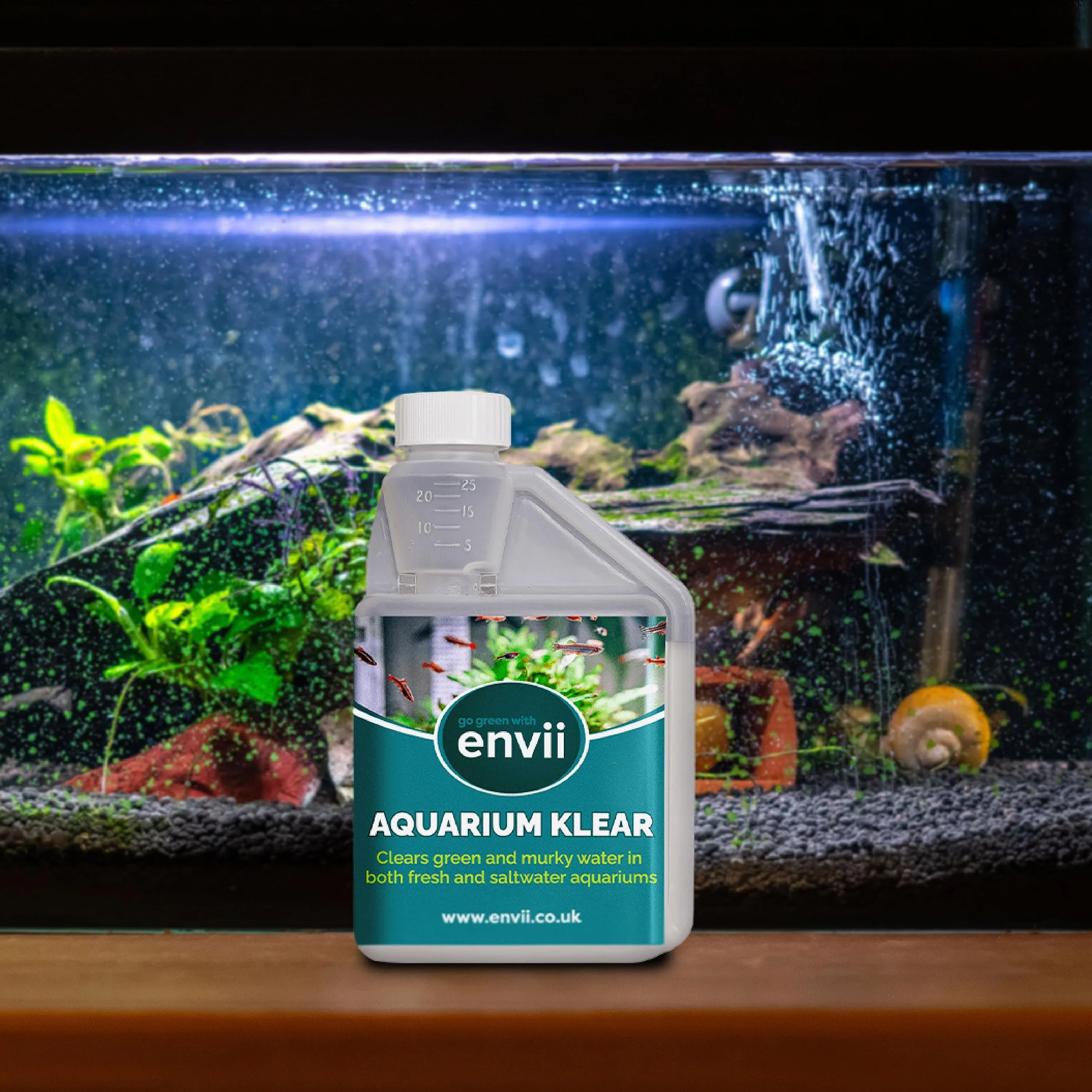 Envii Aquarium Klear - Traitement Aquarium Eau Verte - Produit Bacterie Entretien Aquarium Eau Douce - Traite 4000 litres