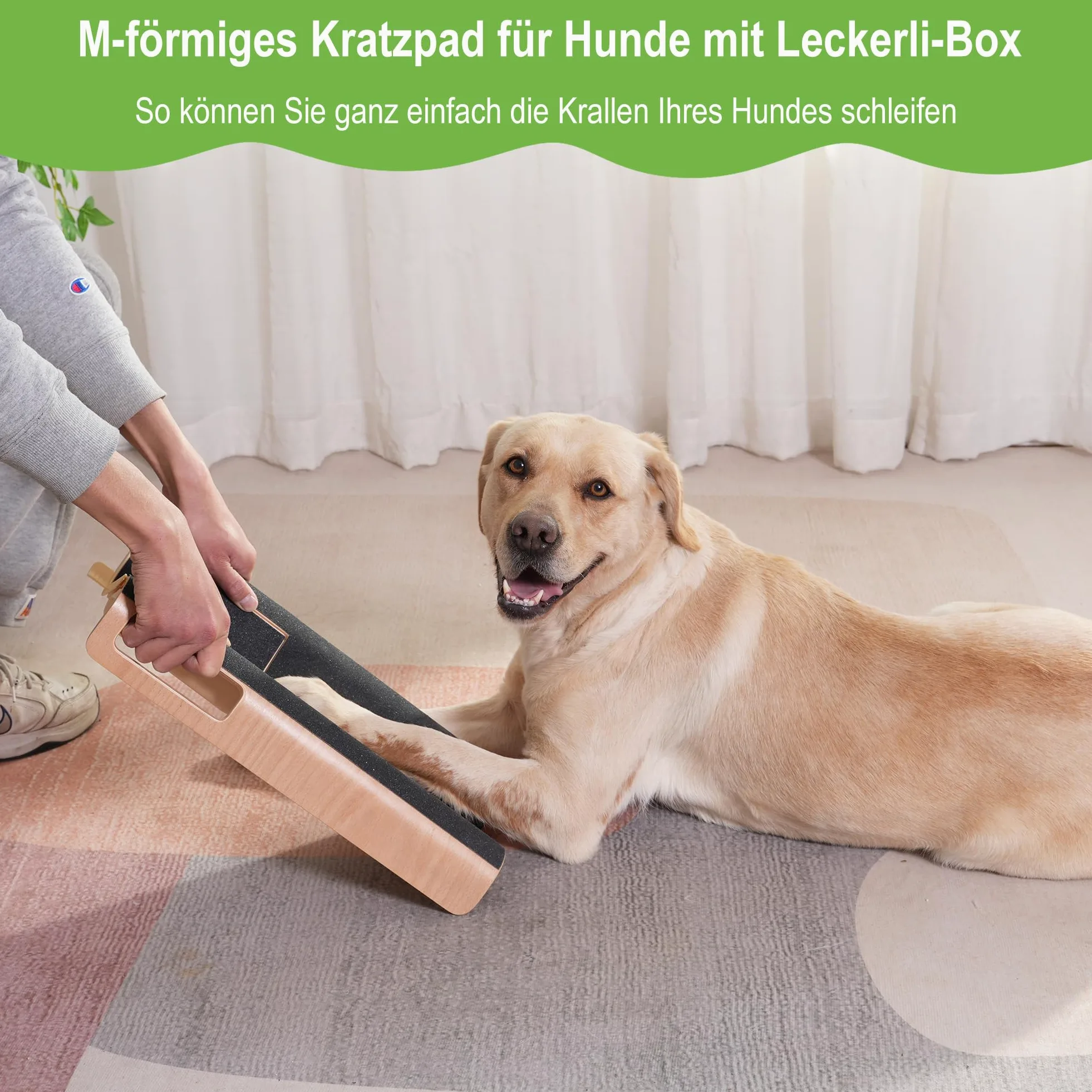 Planche à griffer pour Grands Chiens avec boîte à friandises, Jouet pour Lime à Ongles et raccourcissement des Griffes latérales Plus Facile (XL, avec boîte à friandises)