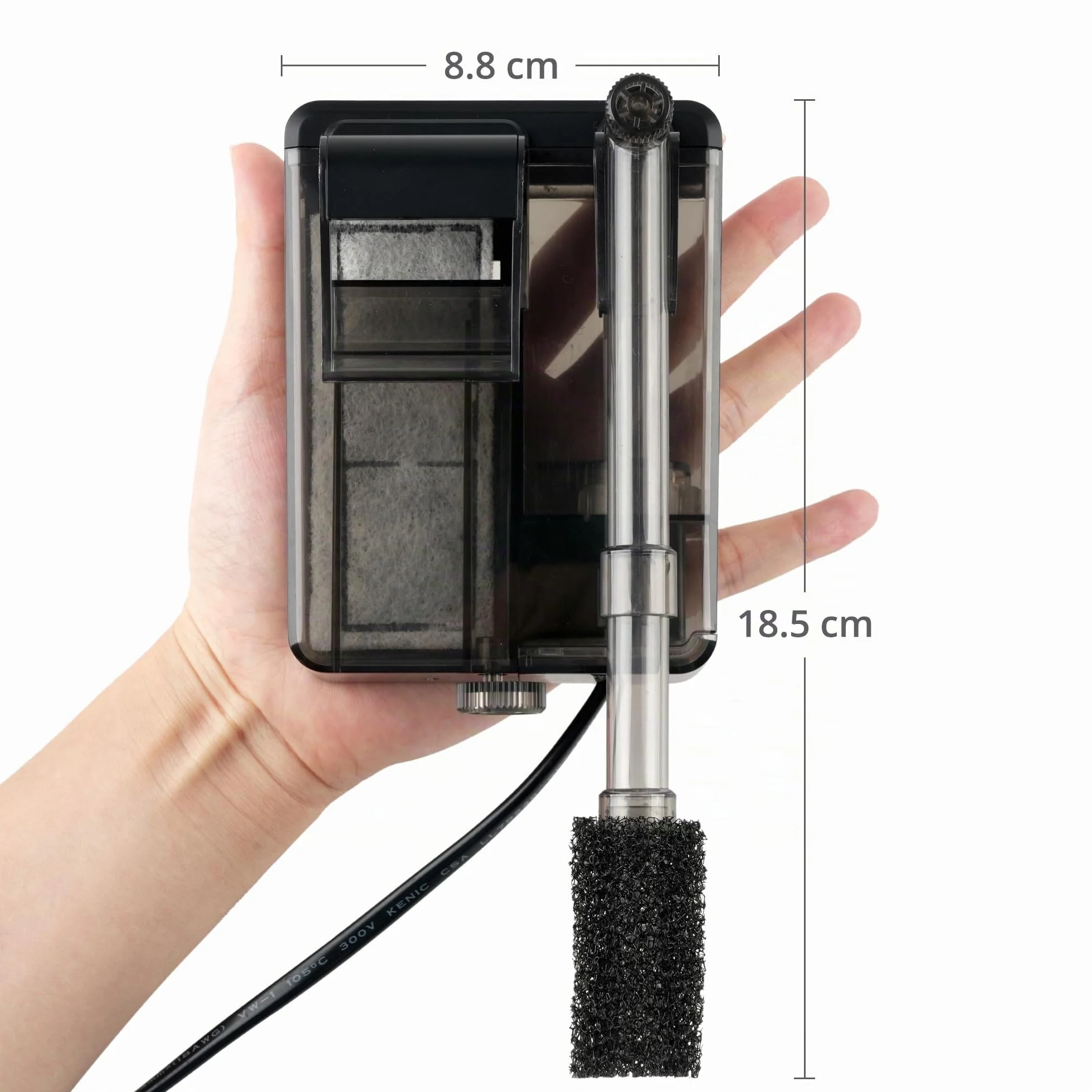NICREW Slim Filtre Extérieur Aquarium 160 LPH 3W pour jusqu'à 20 L