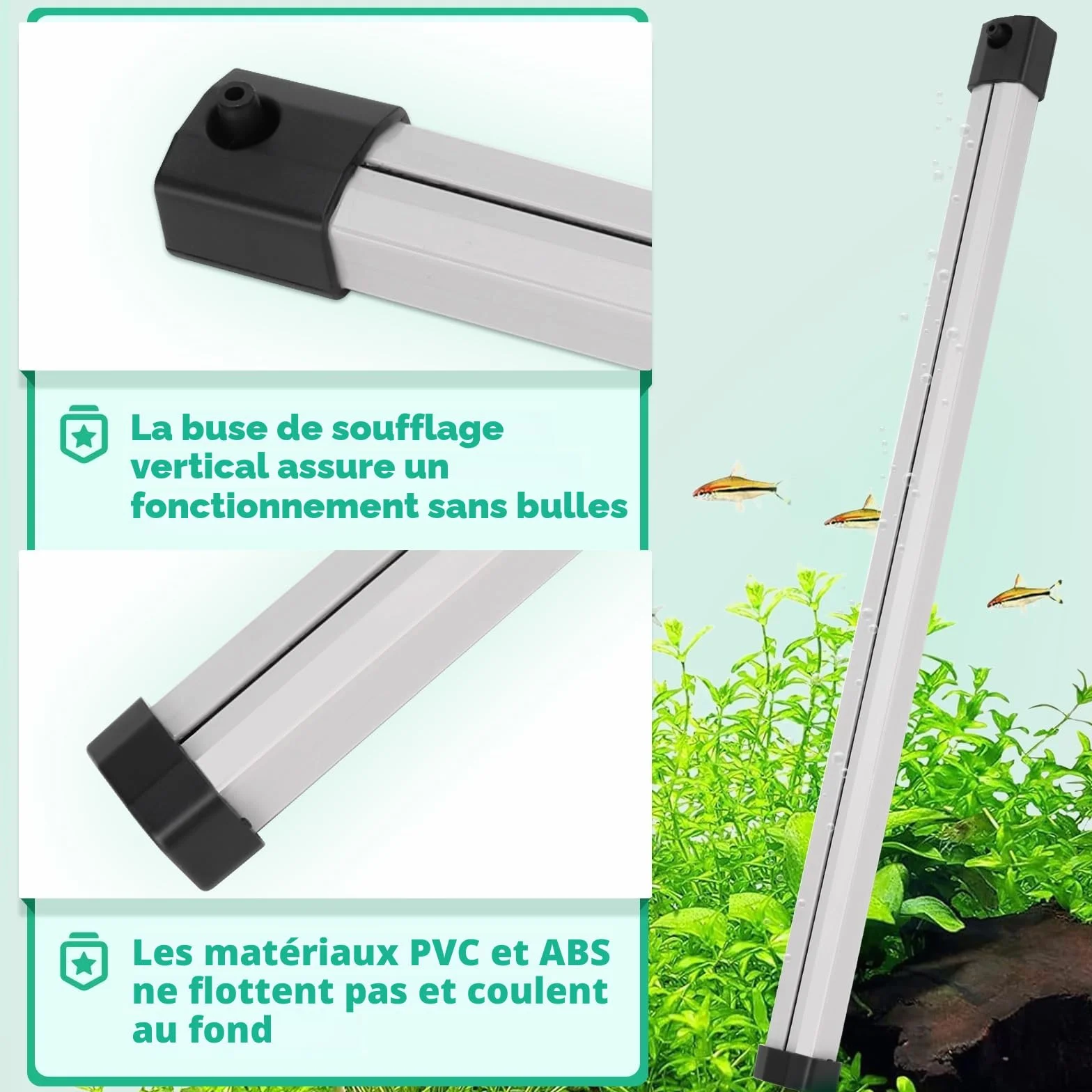 Hygger Diffuseur Air Aquarium Bulleur Pierre à Air avec Tuyau 15cm