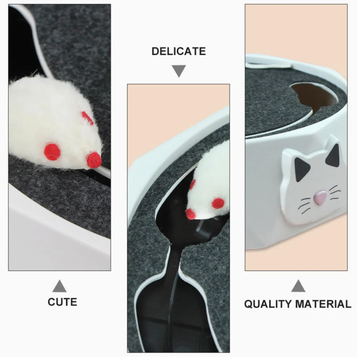 Chat Souris Électronique pour Chat Électrique en Abs Blanc Action de Souris Qui Creuse Simulateur de Chasse