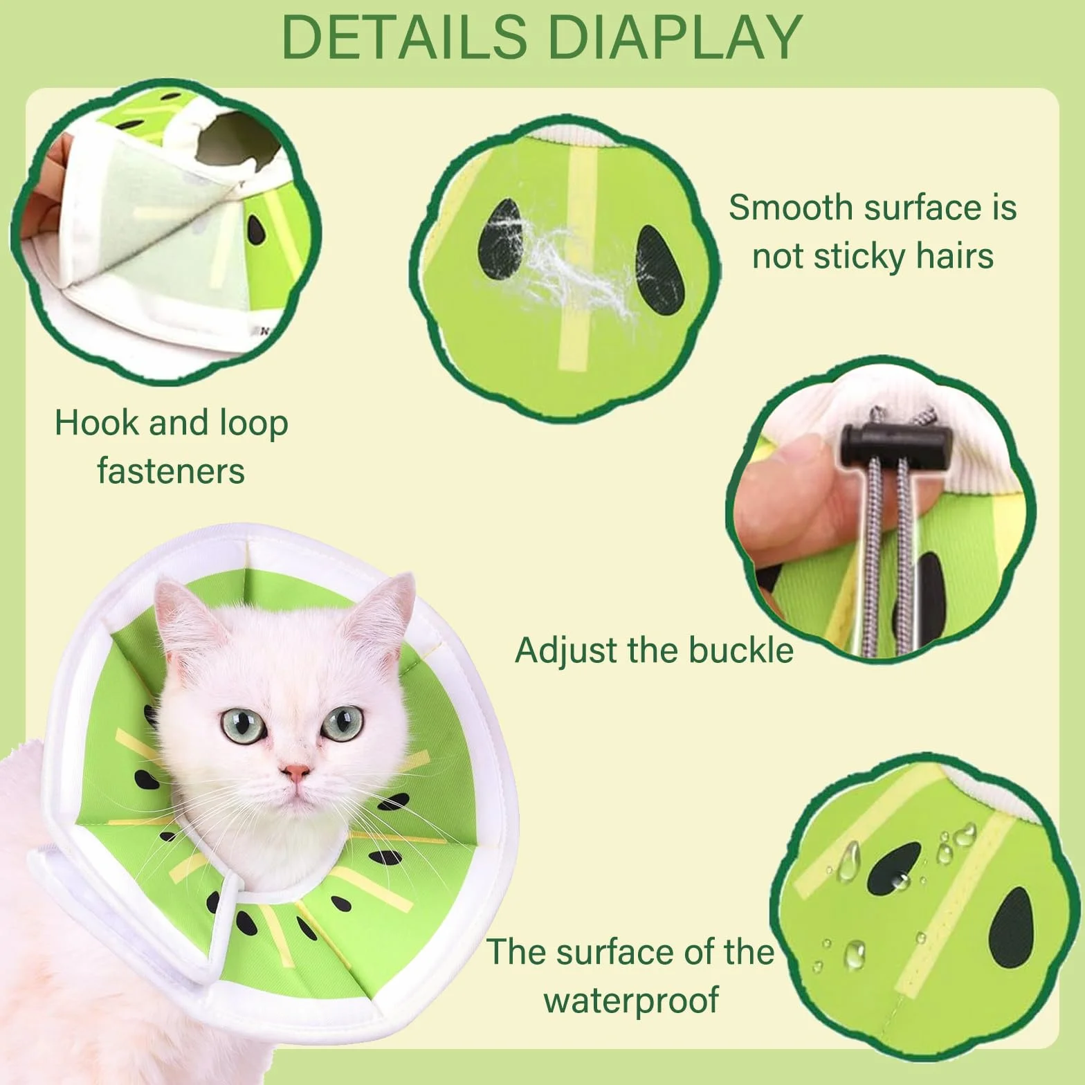 Collerette Réglable Anti Léchage pour Chat, Collier de Protection Récupération