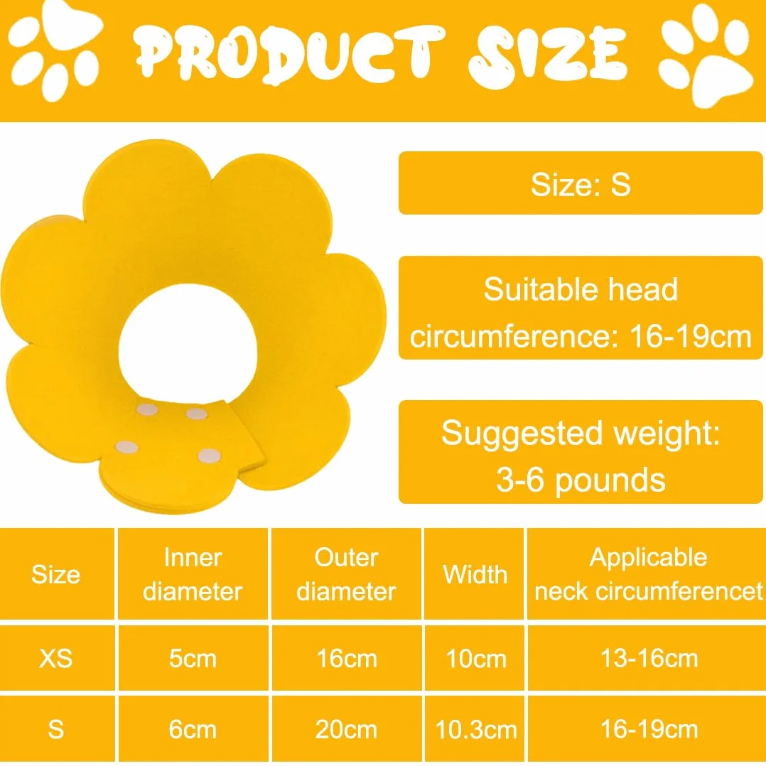 JEYORZY Collier de Protection Doux pour Chats Anti-Morsure Taille S Jaune Felt