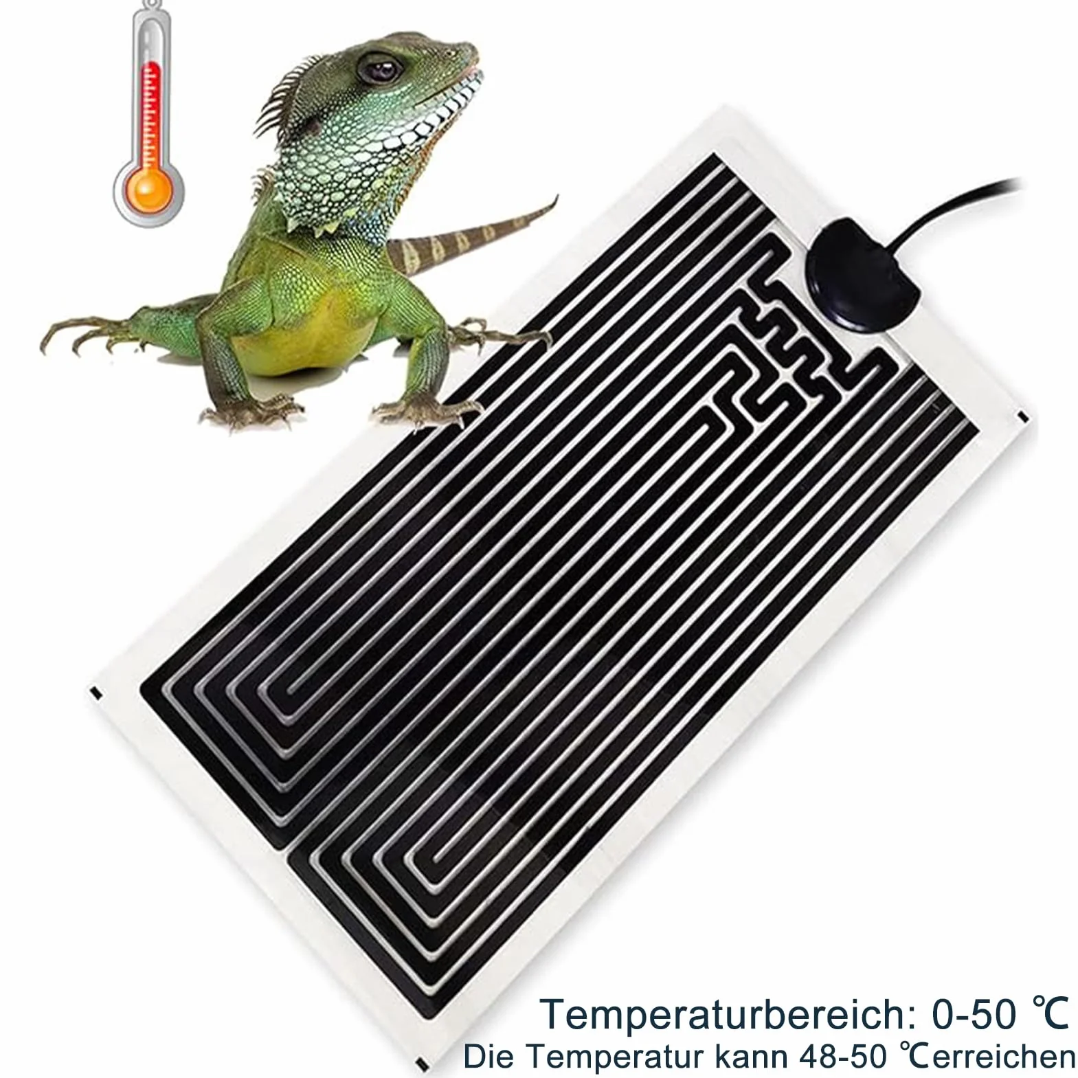 Coussin chauffant réglable 14 W pour reptiles réservoir en verre