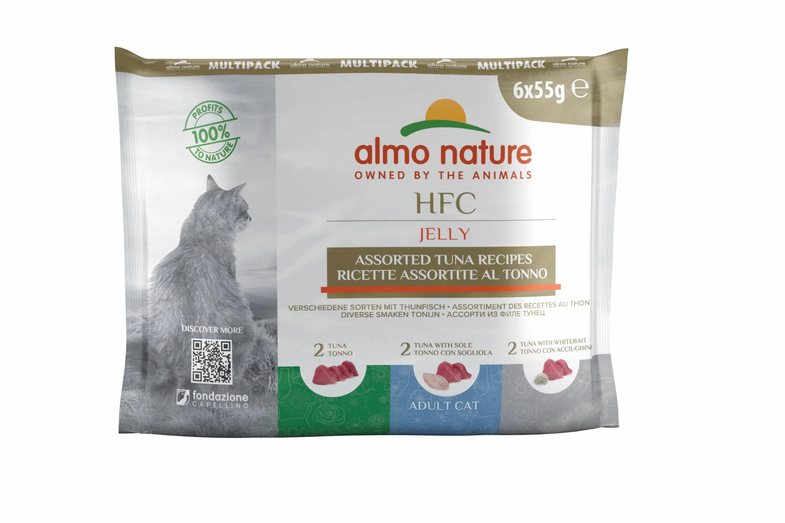 Almo Nature HFC Natural Sélection en Gelée de Thon Nourriture Humide Chat Adulte 6 sachets 55g