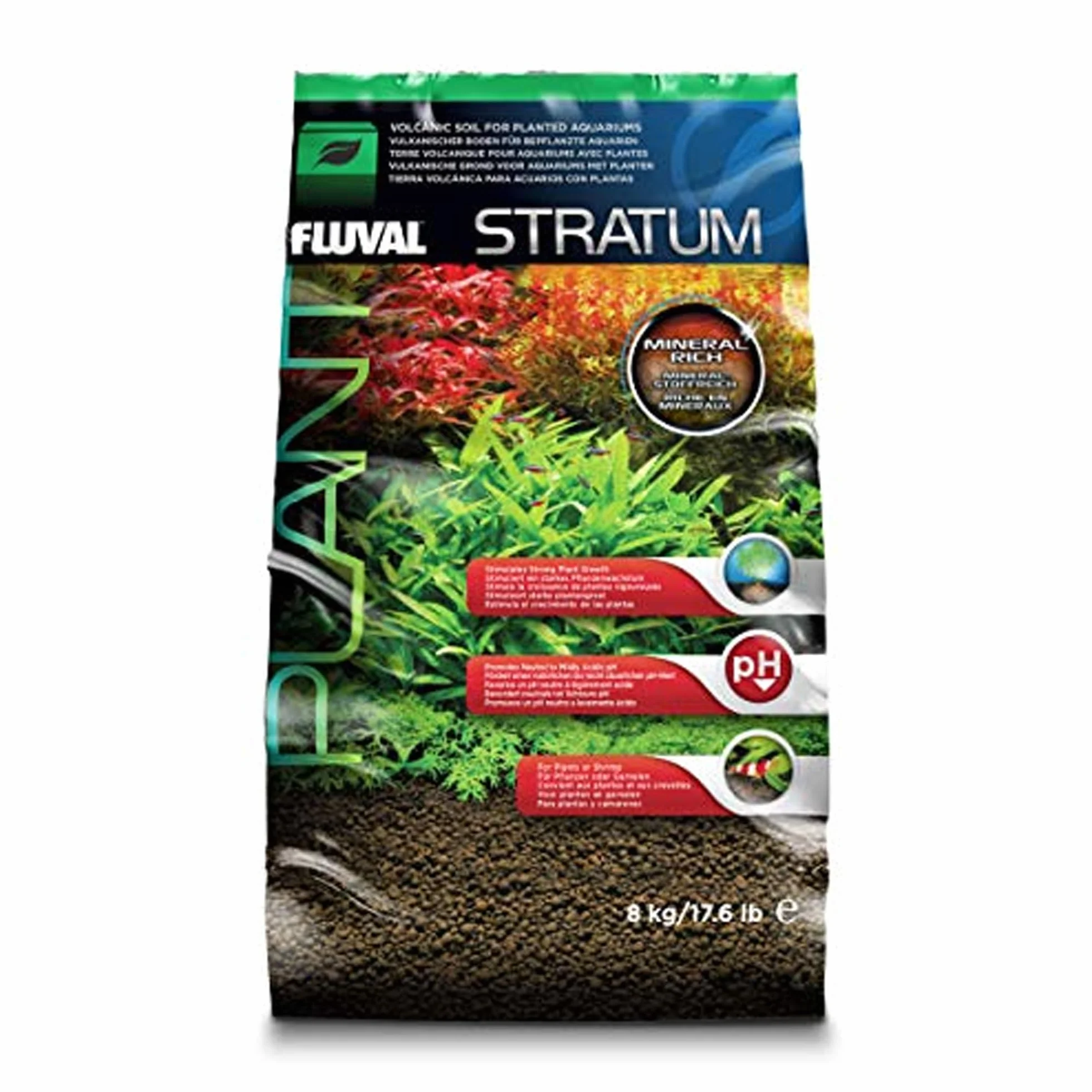 Fluval Stratum 8 kg Substrat pour Aquariophilie Plantes Crevettes