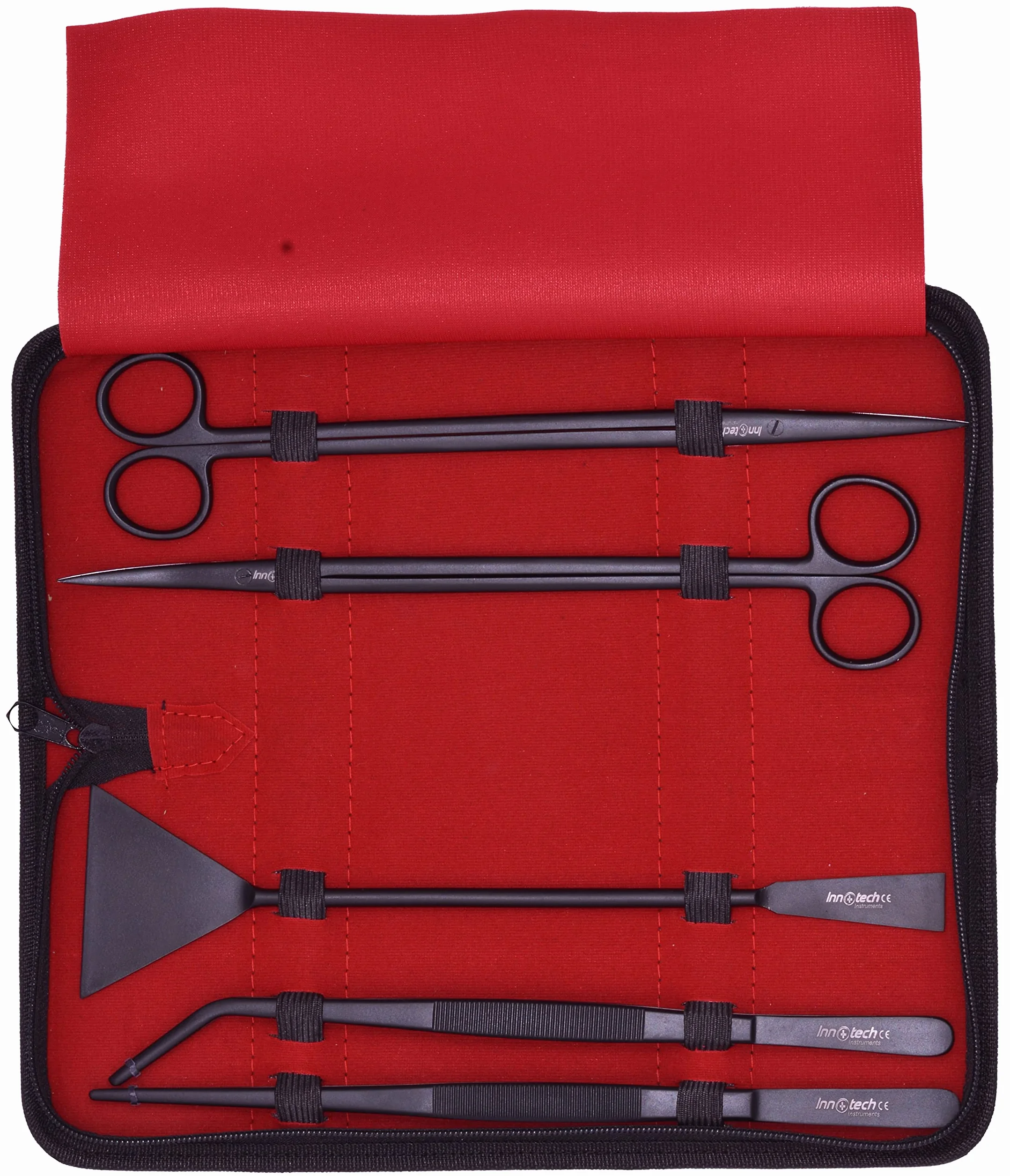 Innotech Kit de nettoyage pour aquarium 5 pièces acier inoxydable 25 cm outils entretien terrarium
