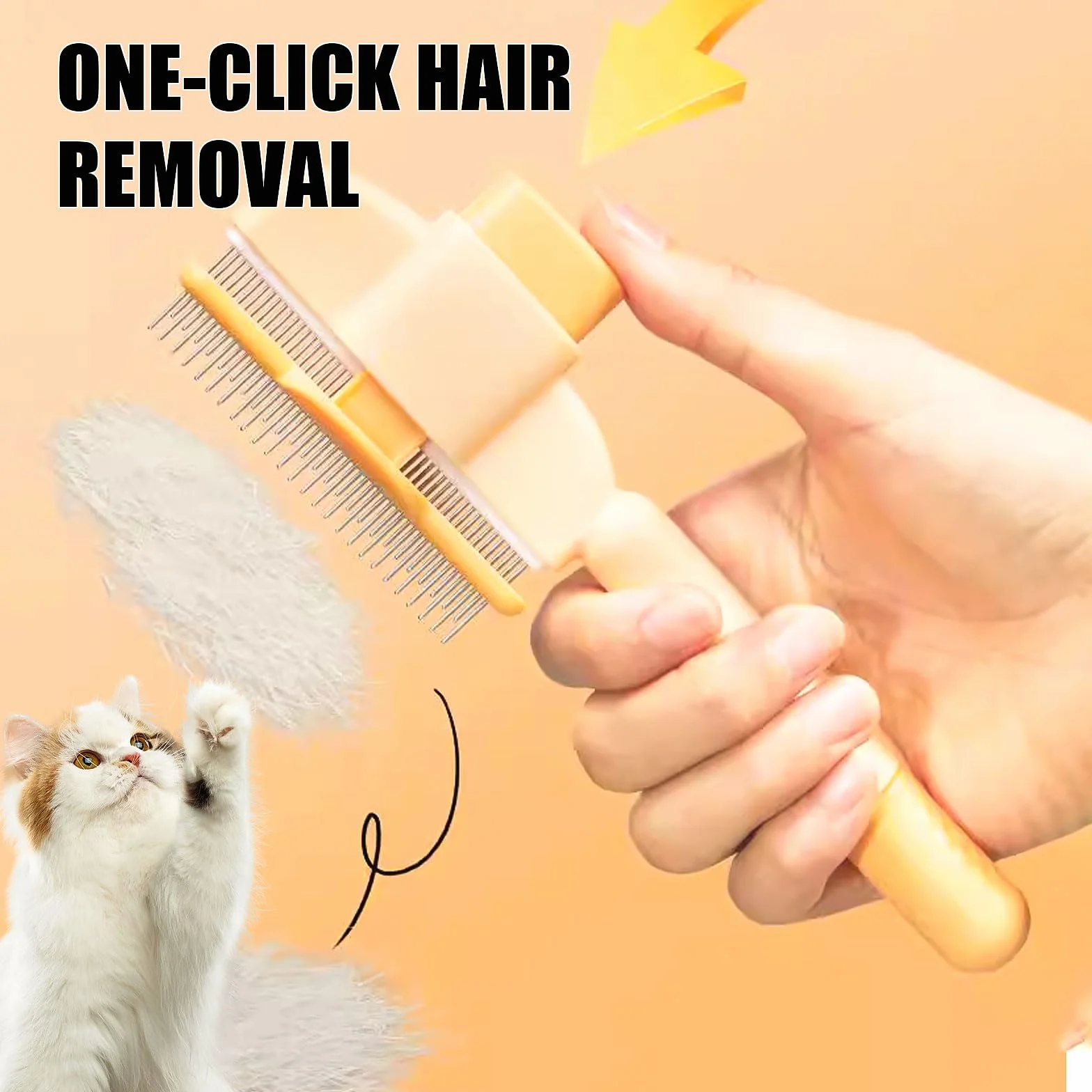 Brosse pour Chat 2 Pièces, Peigne Attrape'poils, Brosse Activ Pet, Toilettage Doux et Efficace