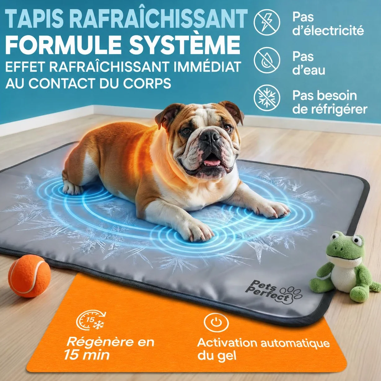 Cooling Mat Dog Tapis Rafraichissant Chien Auto Refroidissant Gel Non Toxique XL XXL Pliable