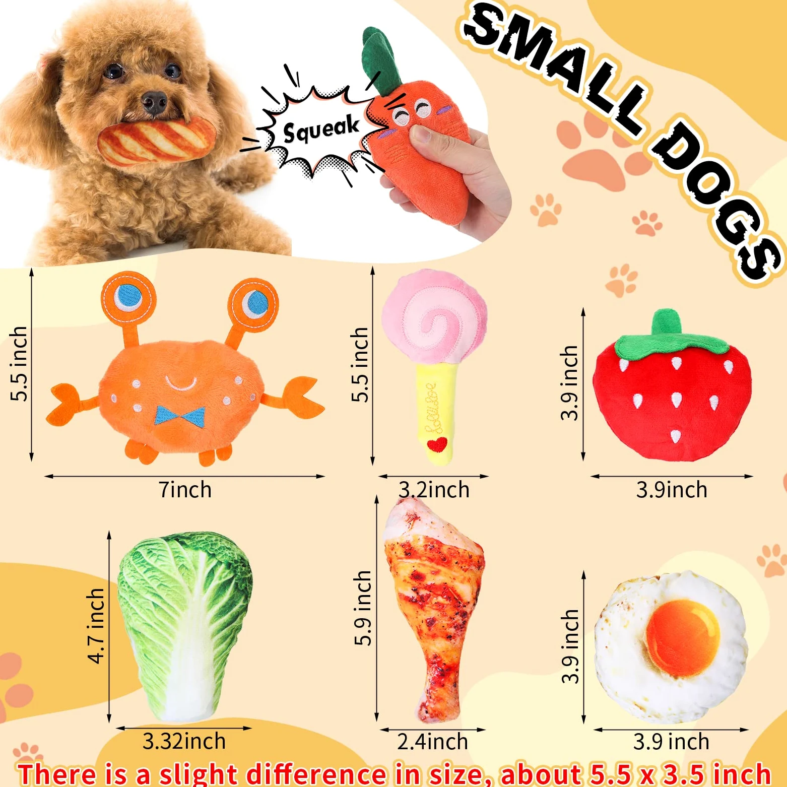 Hungdao Lot de 80 jouets couineurs en peluche pour chiot de petite et moyenne taille - Jouets mignons en vrac avec couineurs pour chiots