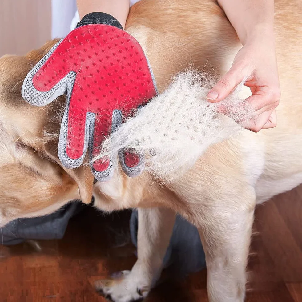 Marchul Lot de 2 Gants de Toilettage pour Animaux - Brosse Épilation Massage Poils Longs/Courts Chat Chien Lapin
