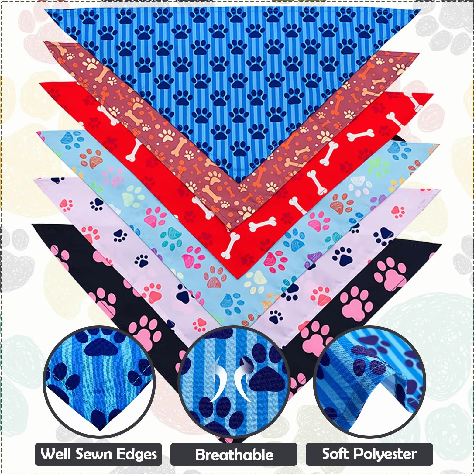 Lot de 30 bandanas réglables en vrac pour chiens de taille moyenne et très grande - Pour fête d'anniversaire, mariage, vacances, bavoirs triangulaires pour animaux domestiques - Accessoires