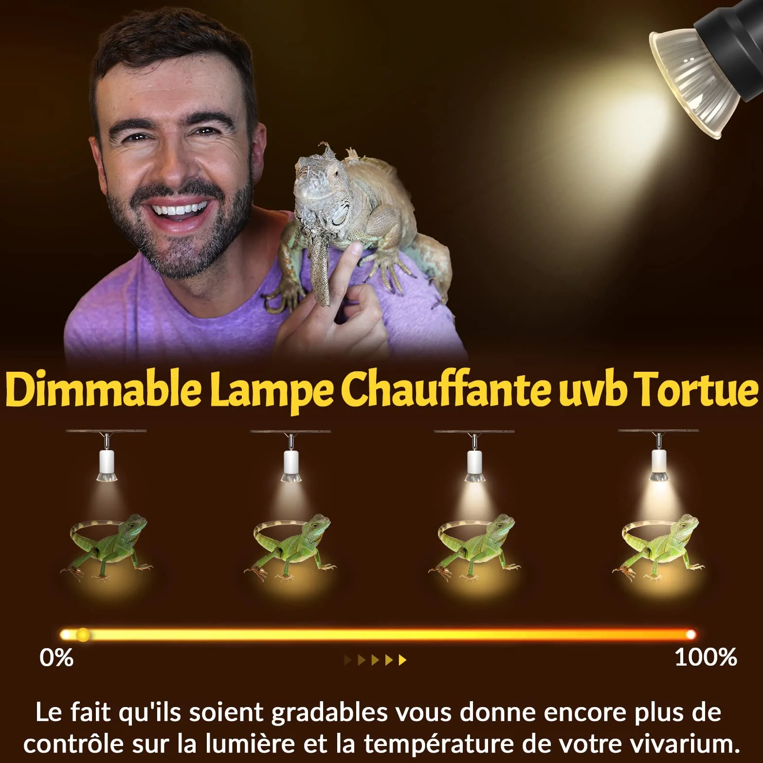 Bonlux E27 Ampoule Chauffante 50W Reptile Lampe UVA UVB 220-240V (4pcs)