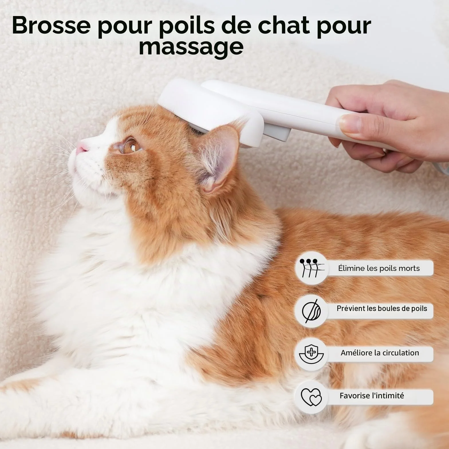 aumuca Brosse Autonettoyante pour Chat Poil Long Court Toilettage Sous-poil Massage