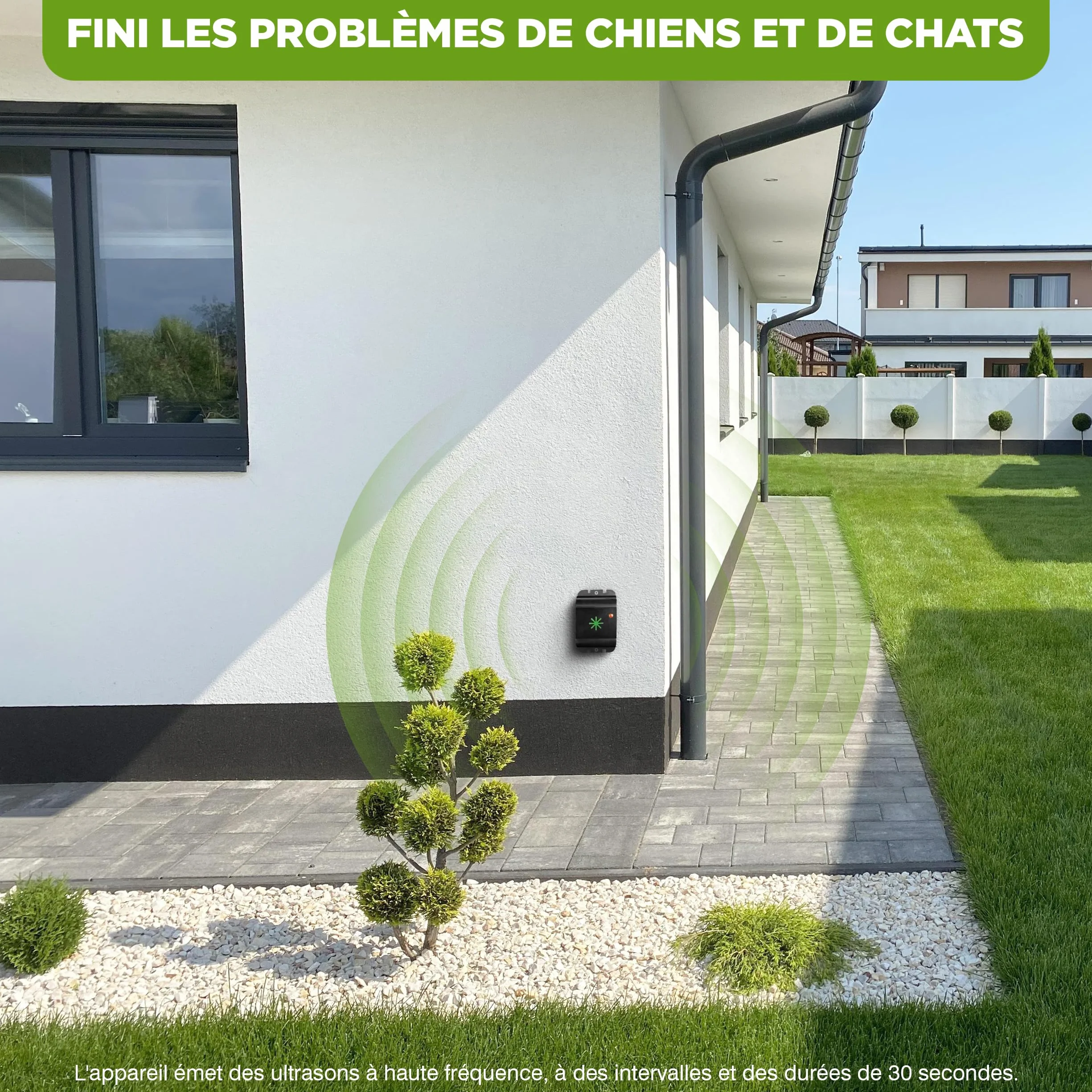 ISOTRONIC® Répulsif Ultrason pour Chiens et Chats, 3 pièces, sans Danger