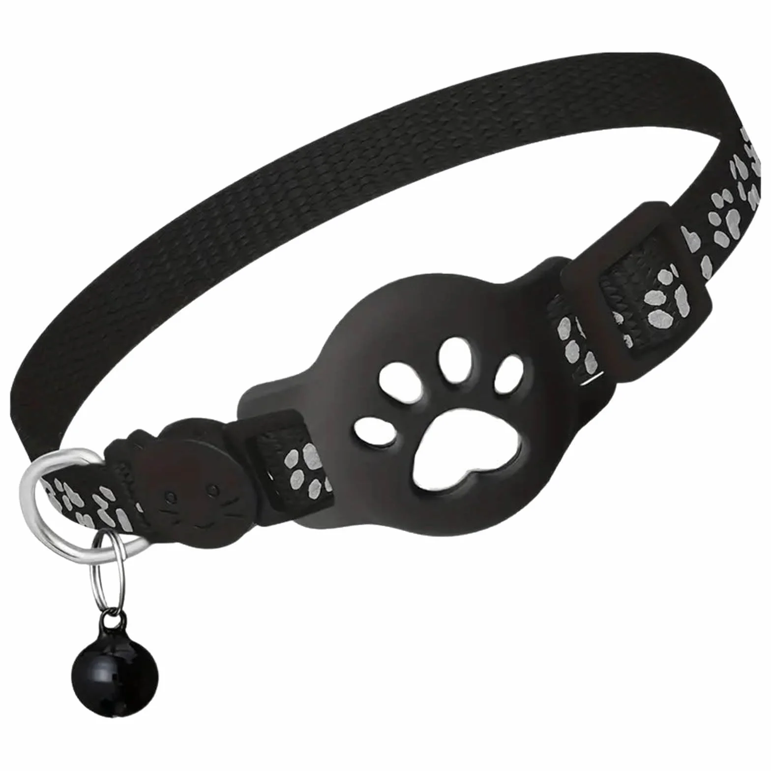 Collier GPS Chat Traceur sans Abonnement Mensuel Localisation Temps Réel Imperméable Anti-Perte pour Chats Extérieur Noir