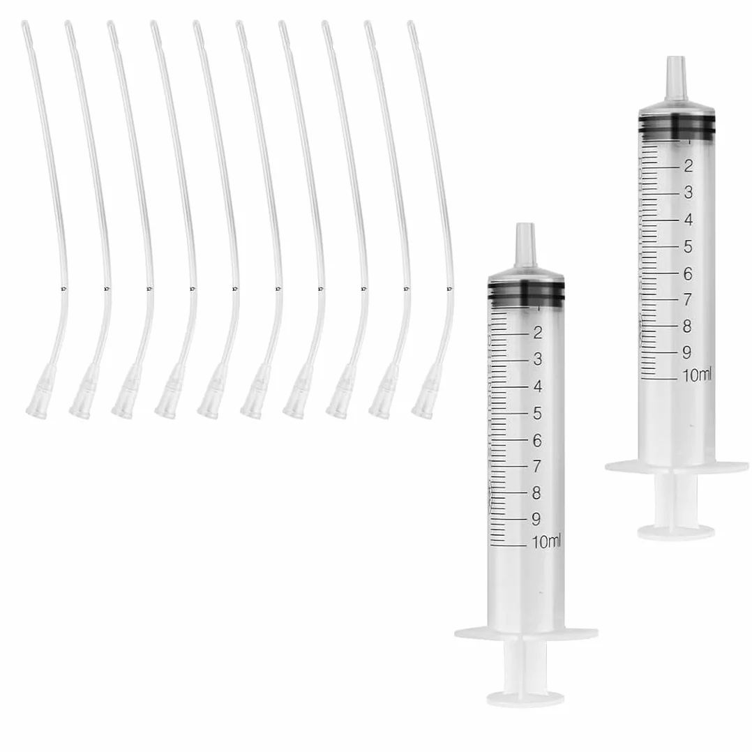 10 Pièces Tubes d'Alimentation pour Oisillons avec 2 Seringues 10 ml, Outil de Nourrissage pour Bébés Oiseaux et Perroquets