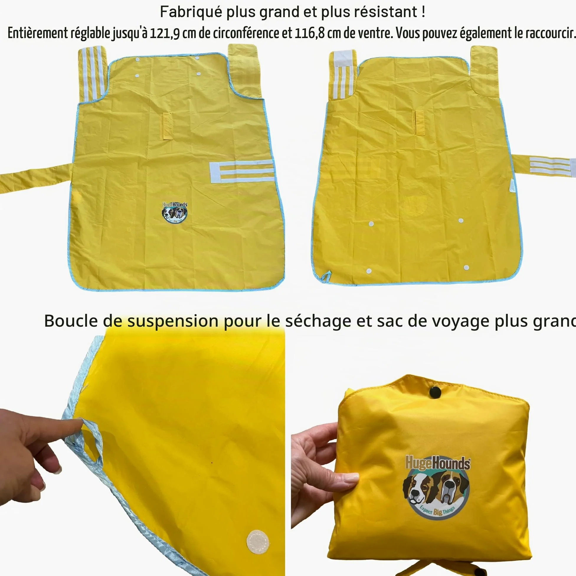 Huge Hounds HugeHounds Manteau de Pluie imperméable pour Chien Taille XL