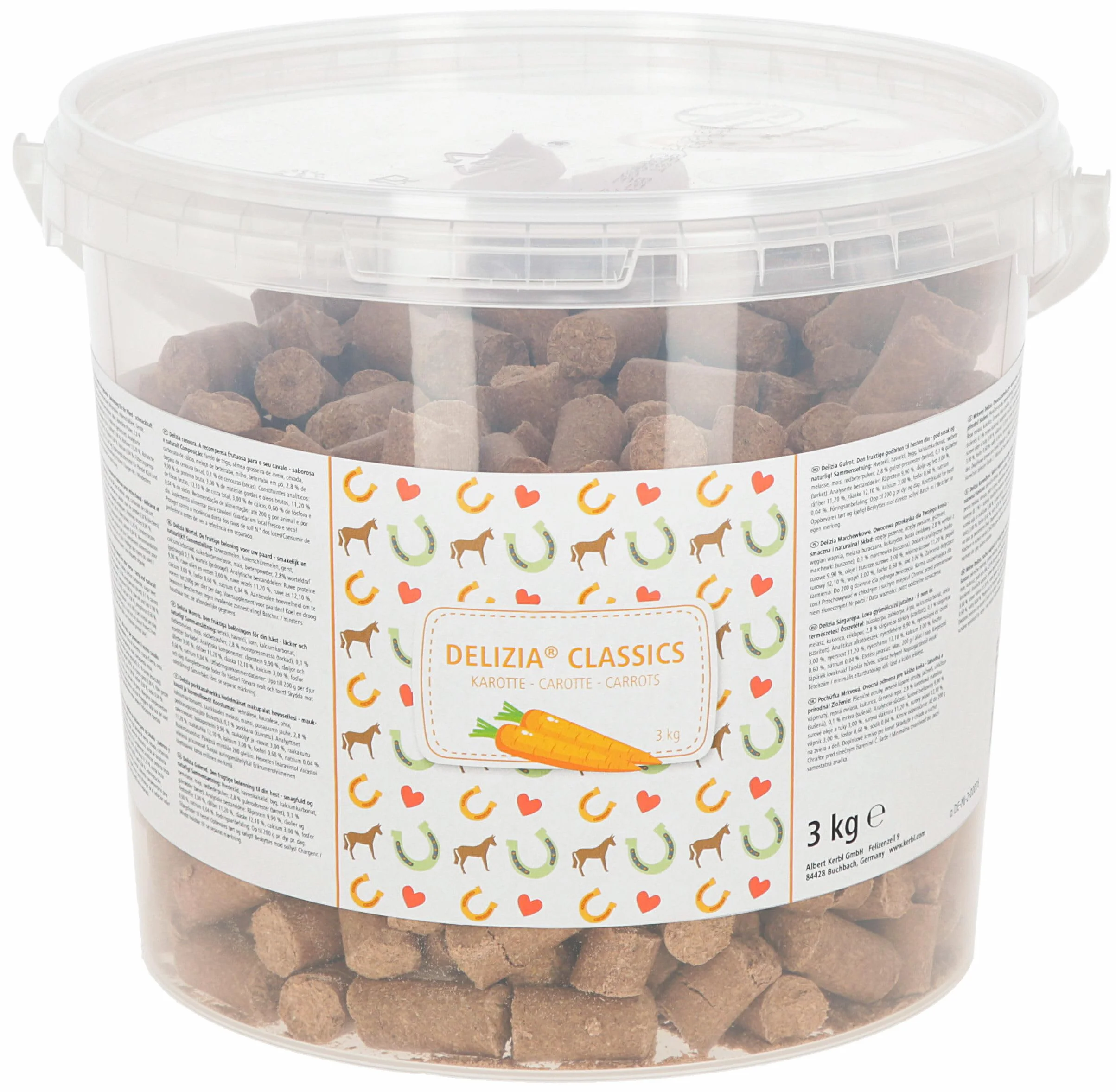 Delizia Cubes de récompense Classic Aliment pour Chevaux 3 kg Carotte Minéraux Vitamines