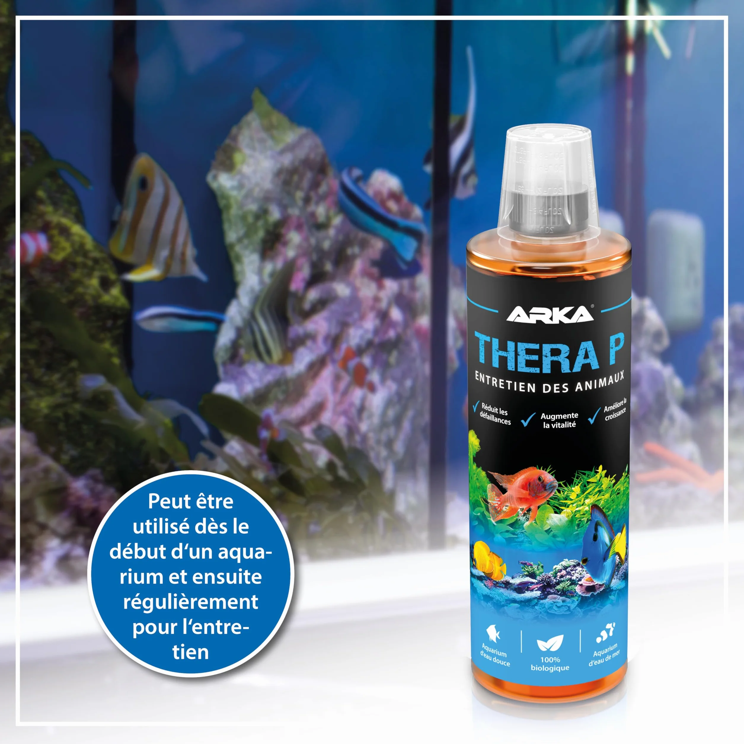 Microbe-Lift TheraP Soin Poissons Aquarium 473 ML – stimule défenses naturelles réduit stress eau douce marine