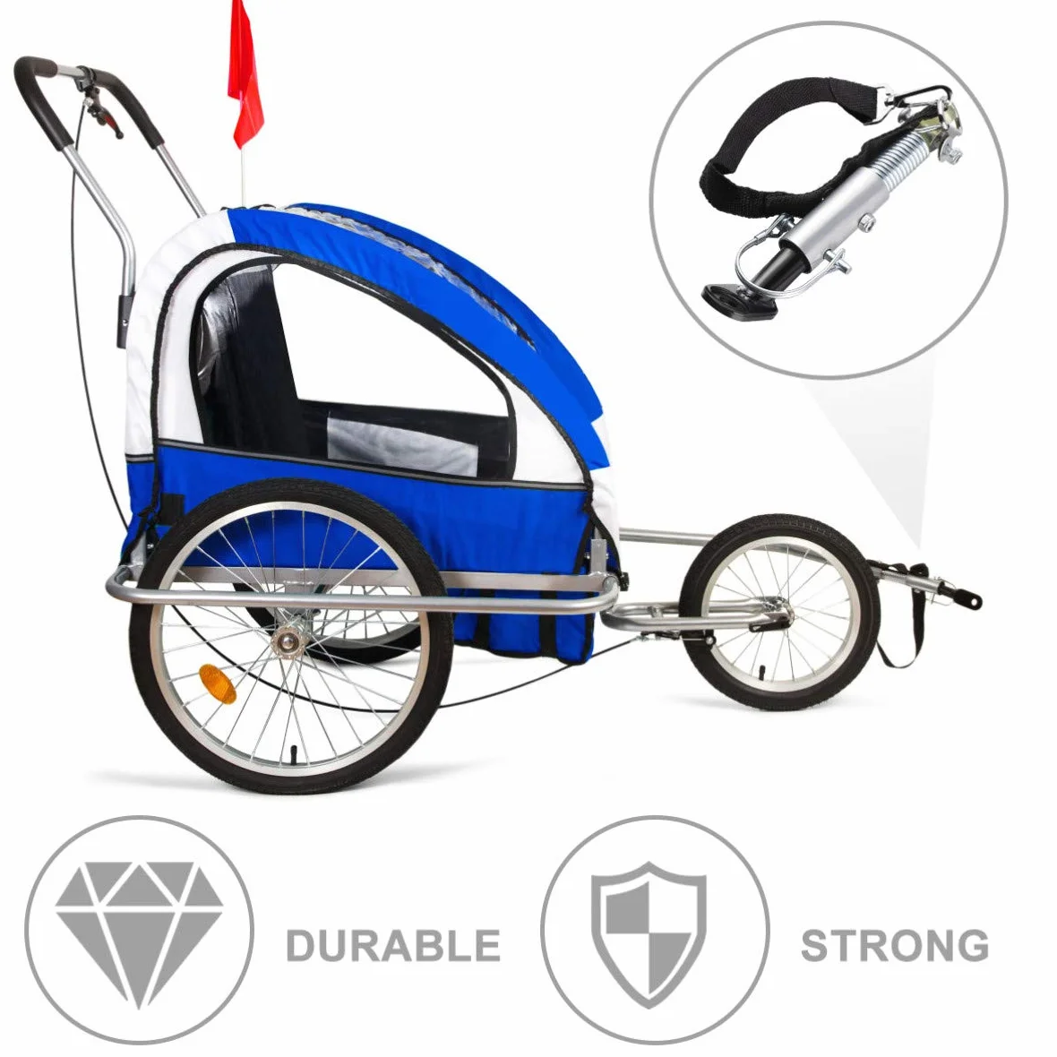 Vosarea Attelage de Remorque pour Vélo Universel Argent Noir