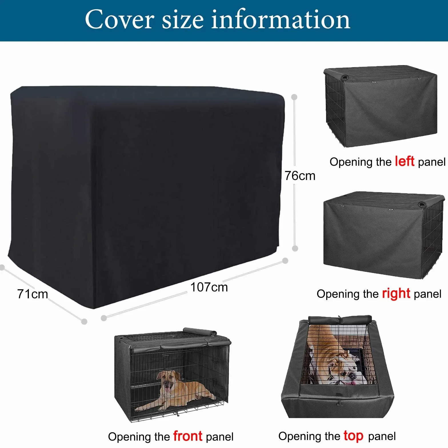 Cage Chien Protection, Tissu Oxford 420D, Adapte à la Plupart des Caisses