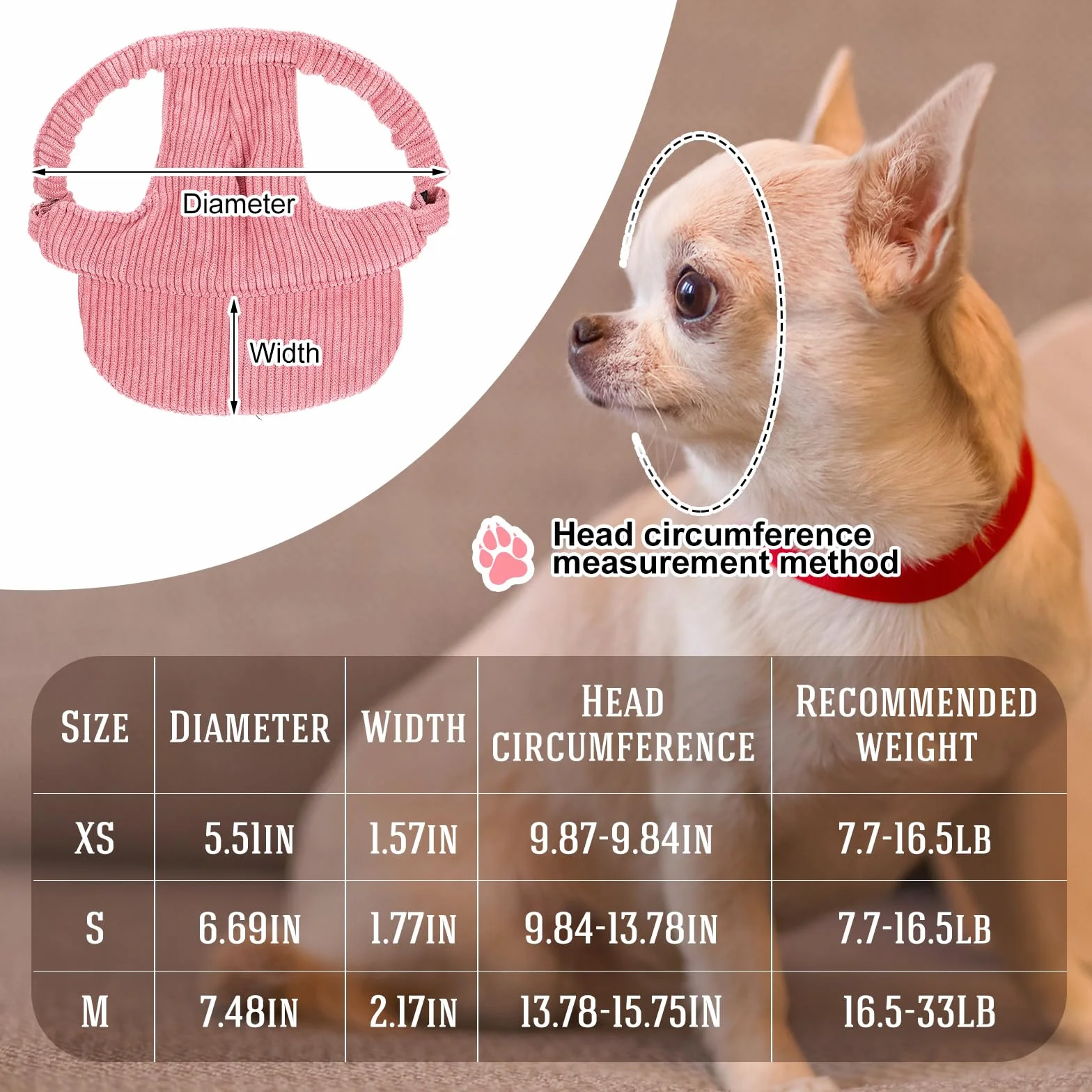 Jadive Casquette de Baseball pour Chiens Chat Lunettes de Soleil avec Silicone Antidérapant Chapeau de Soleil Réglable avec Trous pour Oreilles Coiffe de Plage pour Chiots(Rose,Petit)