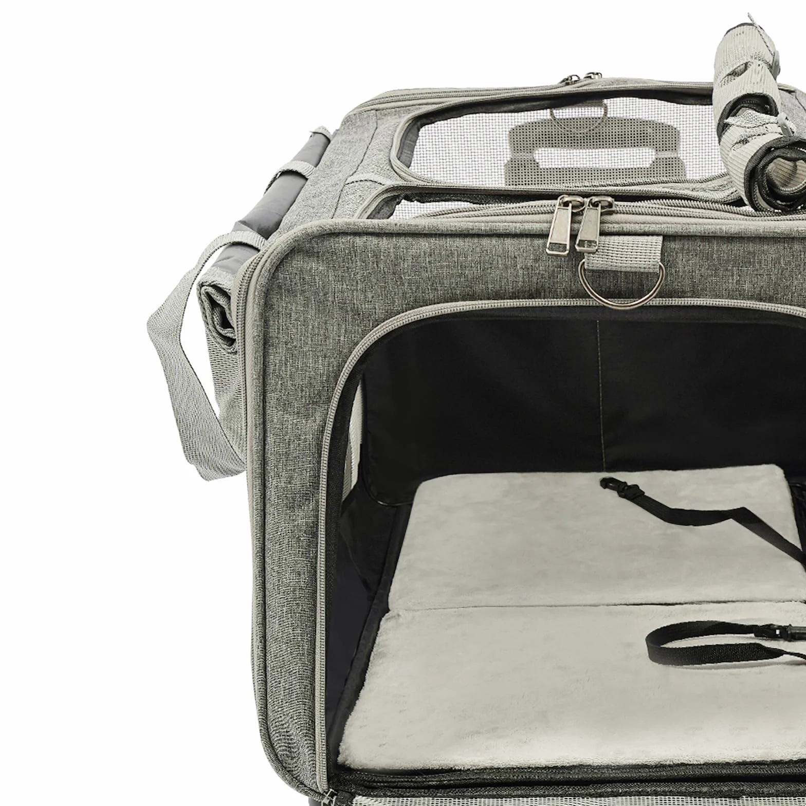 Sac de transport pour animal de compagnie 2 compartiments roulettes poignée télescopique jusqu'à 17,5 kg chat chien