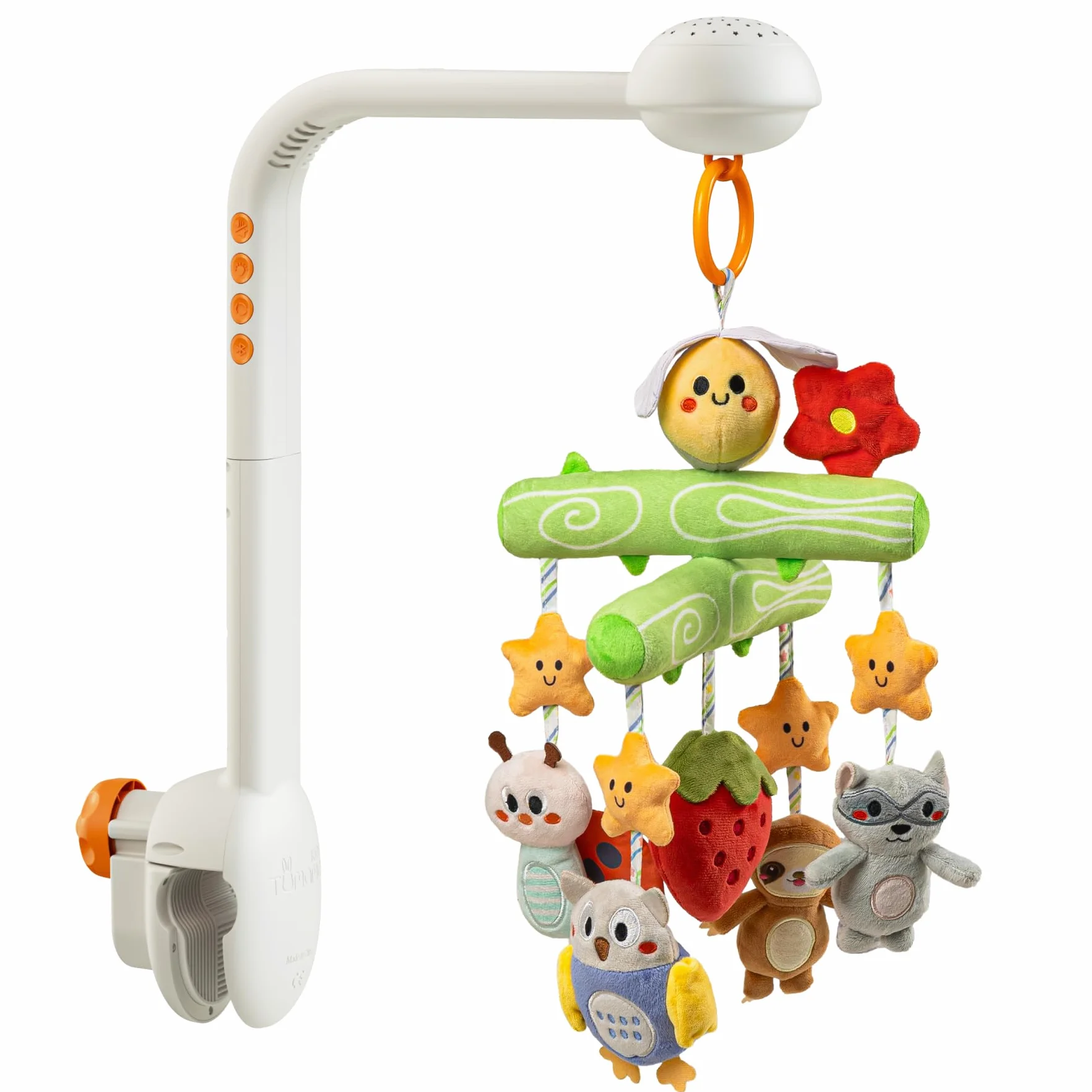 Veilleuse Bébé avec Projection Lumière, Mobile Musical Lit Bébé 0-9 mois, Télécommande Jouet Sensoriel