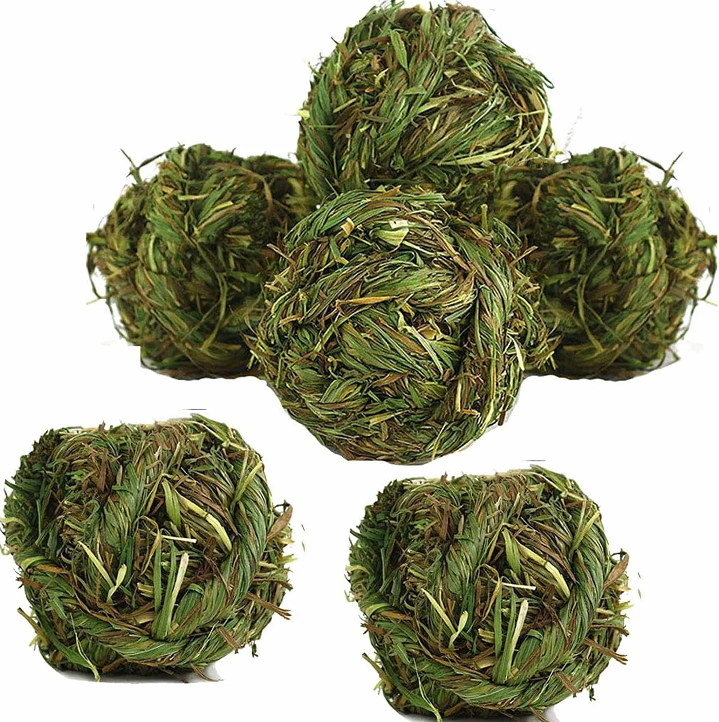 Boule d'herbe de Timothy Jouets Mâcher pour Petits Animaux Lapins Hamsters 6 Pièces