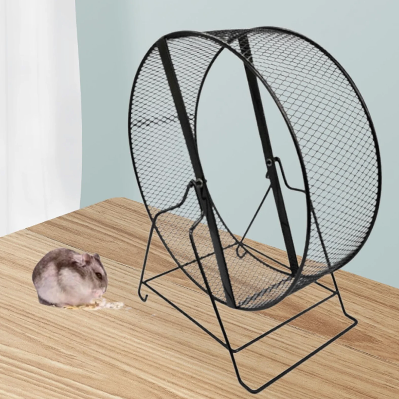 Roue d'exercice pour Hamster Roue de Course Métal Support Stable Accessoire Cage Roue Silencieuse Adaptée Aux Souris Gerbilles Rats Usage Maison, 32cm