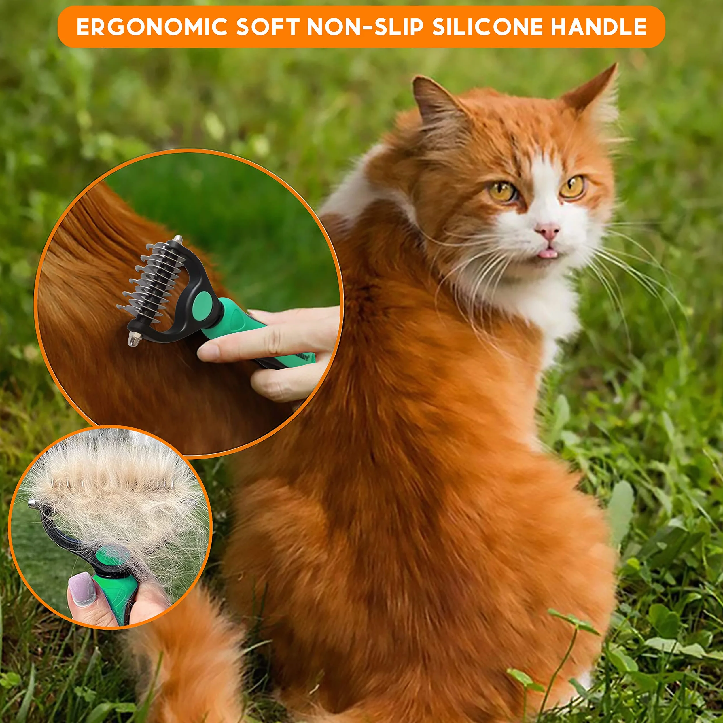 Candure Brosse Chien et Chat Professionnel Double Face 11+6 Dents Élimine Nœuds Tapis Cheveux Emmêlé