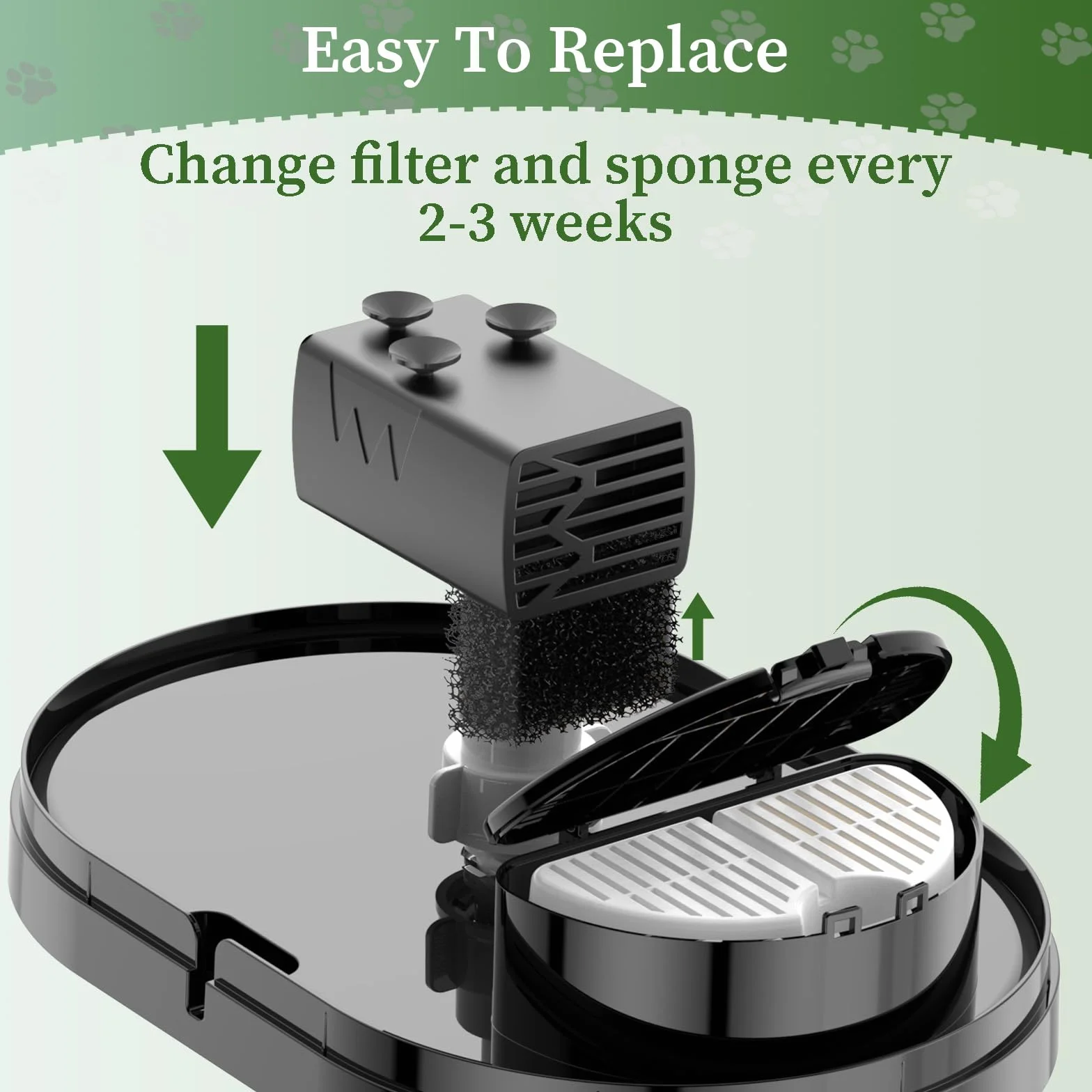 Lot de 6 filtres pour fontaine à chat + 6 filtres en mousse, triple filtration