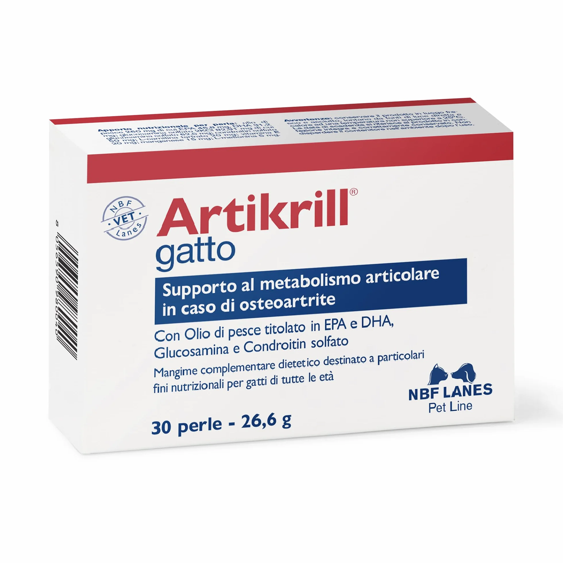 Artikrill Gatto 30 perles pour chat inflammation articulaire