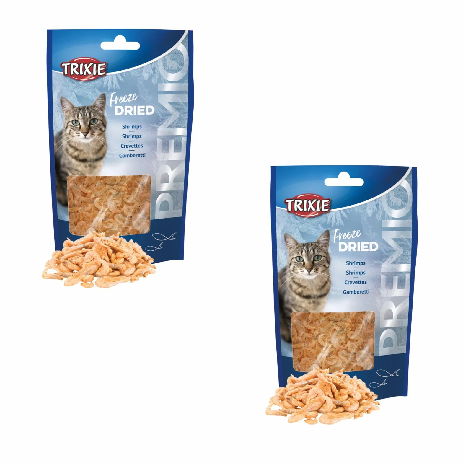 Trixie Crevettes Lyophilisées 2 x 25 g Snack pour Chats 100% Viande
