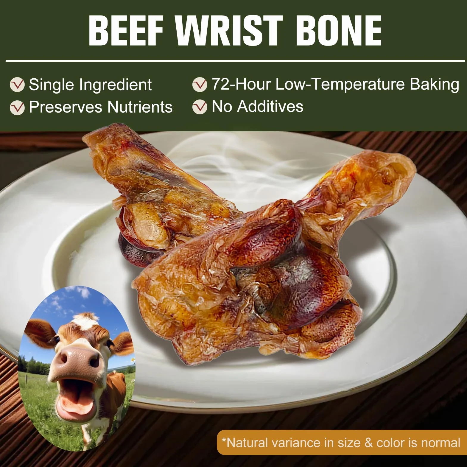 Os de Poignet de Vache pour Chien - Jouet à mâcher à Base de rotule de bœuf, friandises Longue durée pour mâcheurs agressifs, Petits et Grands Chiens