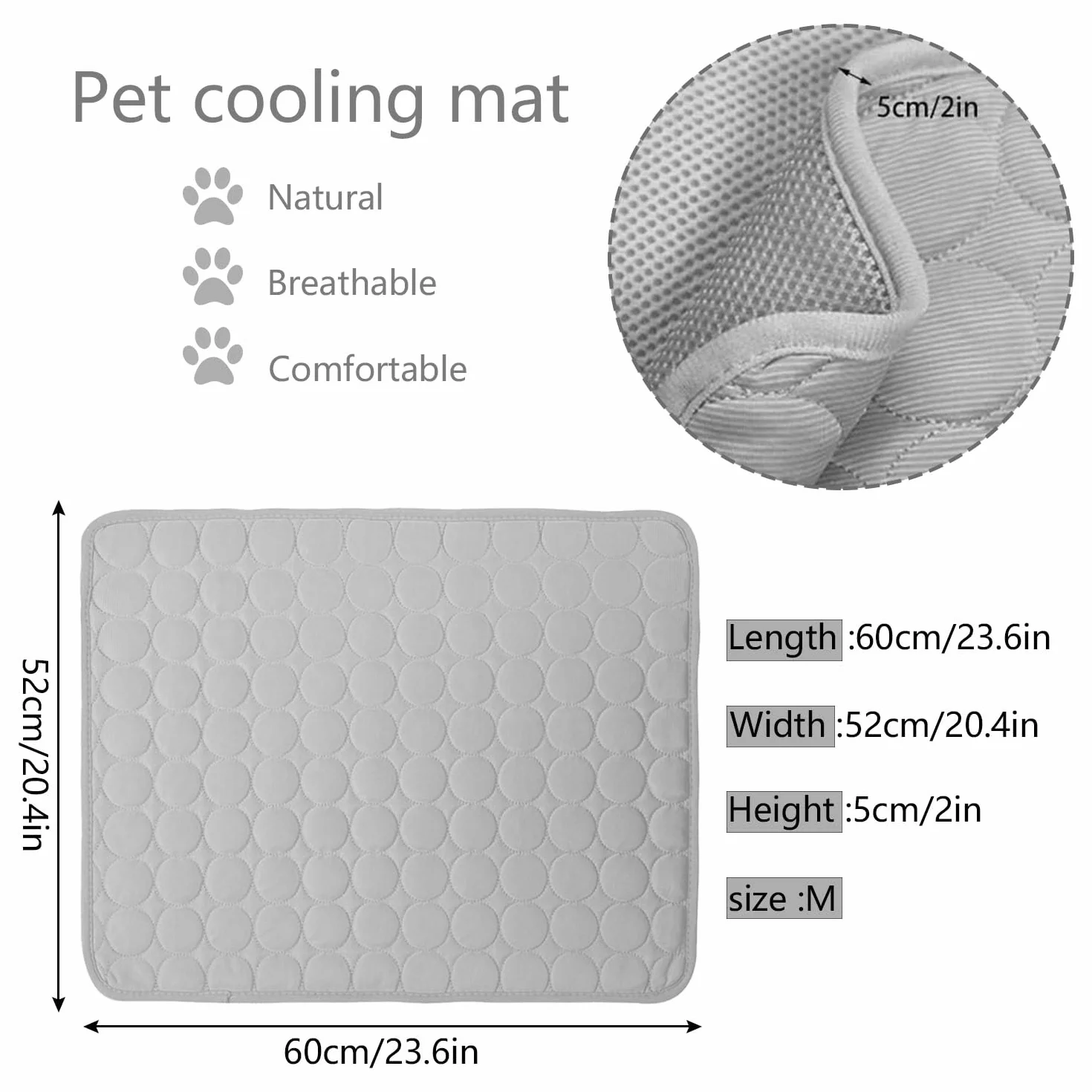 Tapis rafraîchissant pour chien et chat 62 x 50 cm