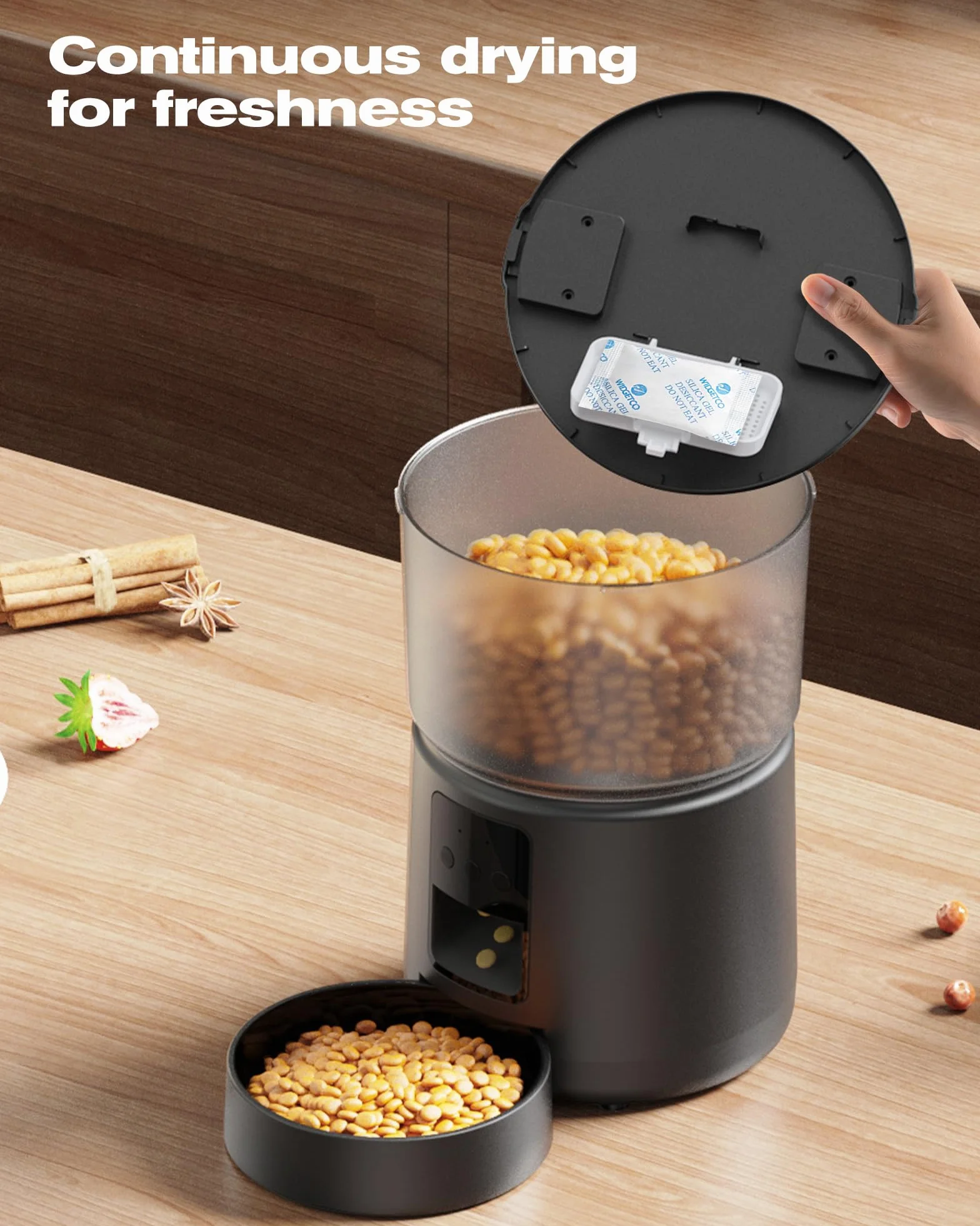Distributeur Croquettes Chat Automatique WiFi 5G/2,4G Contrôle App Enregistrement Vocal Double Alimentation Grande Capacité 3L 10 Repas par Jour