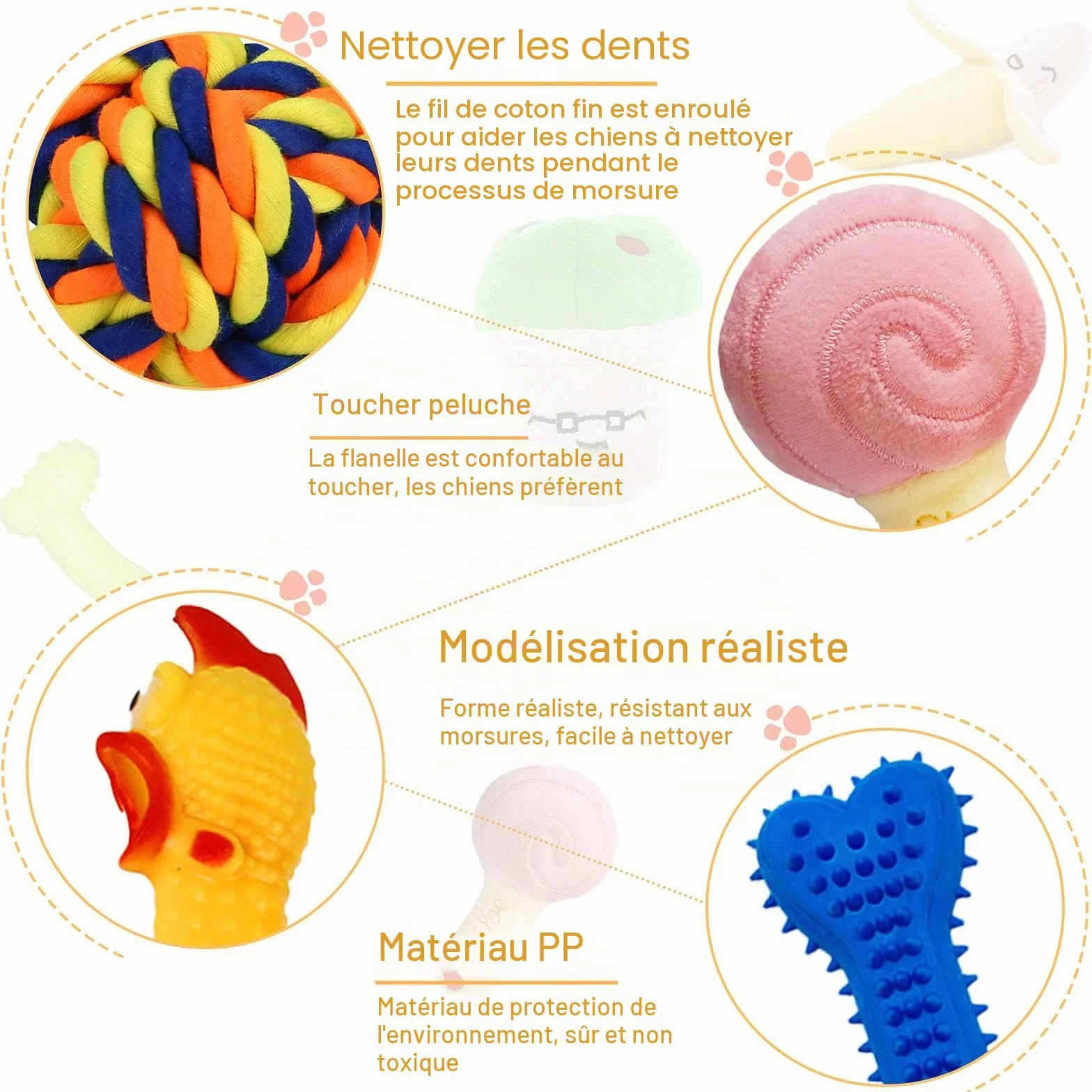 MAISITOO Ensemble Lot de 19 PCS Jouet à Mâcher Corde pour Chien Balle, Jouet Interactif pour Nettoyage de Dents Molaires